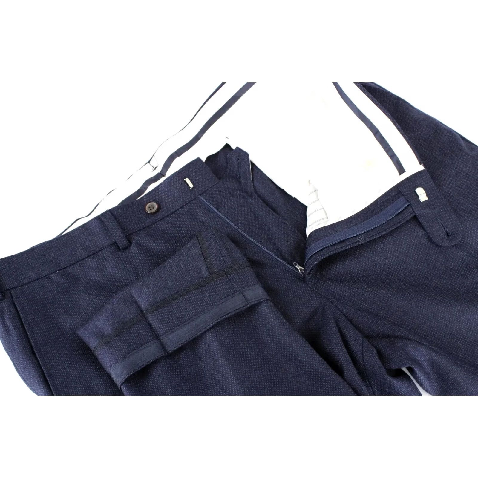 Suitsupply Suitsupply Brescia Trousers Men's UK 42S / W37 Wool Zip Fly Pockets Blue Tapered Front Flat Front Formal Business Size US 42 / EU 58 - 4 Thumbnail