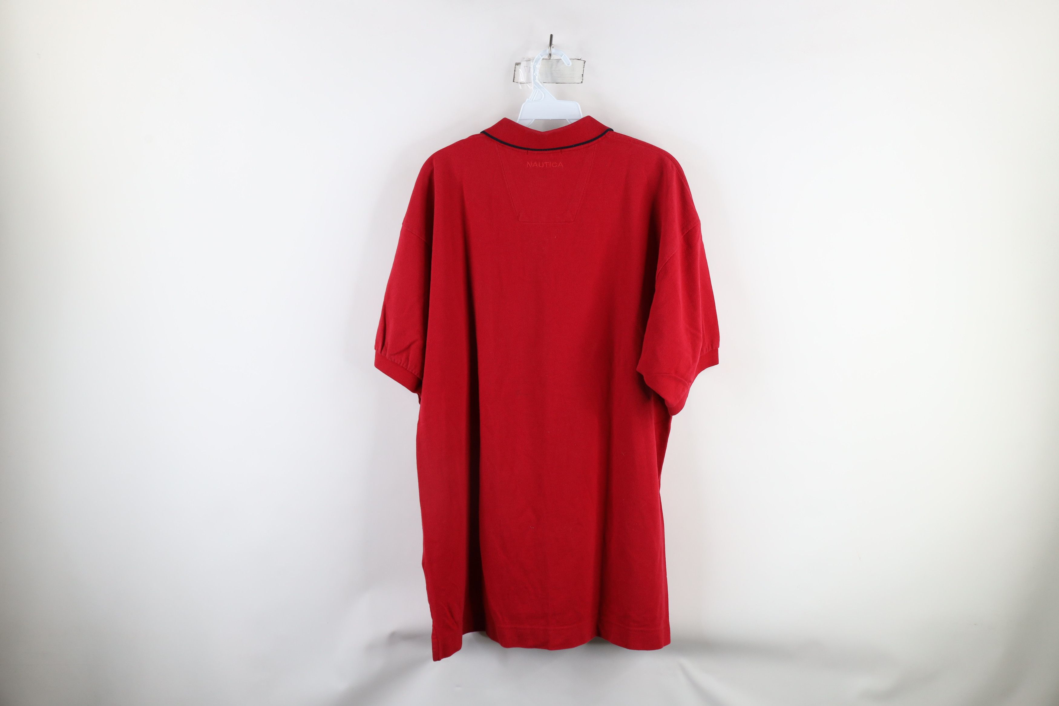 Nautica × Vintage Vintage 90s Nautica Sailboat Collared Golf Polo Shirt Red Size US L / EU 52-54 / 3 - 8 Thumbnail