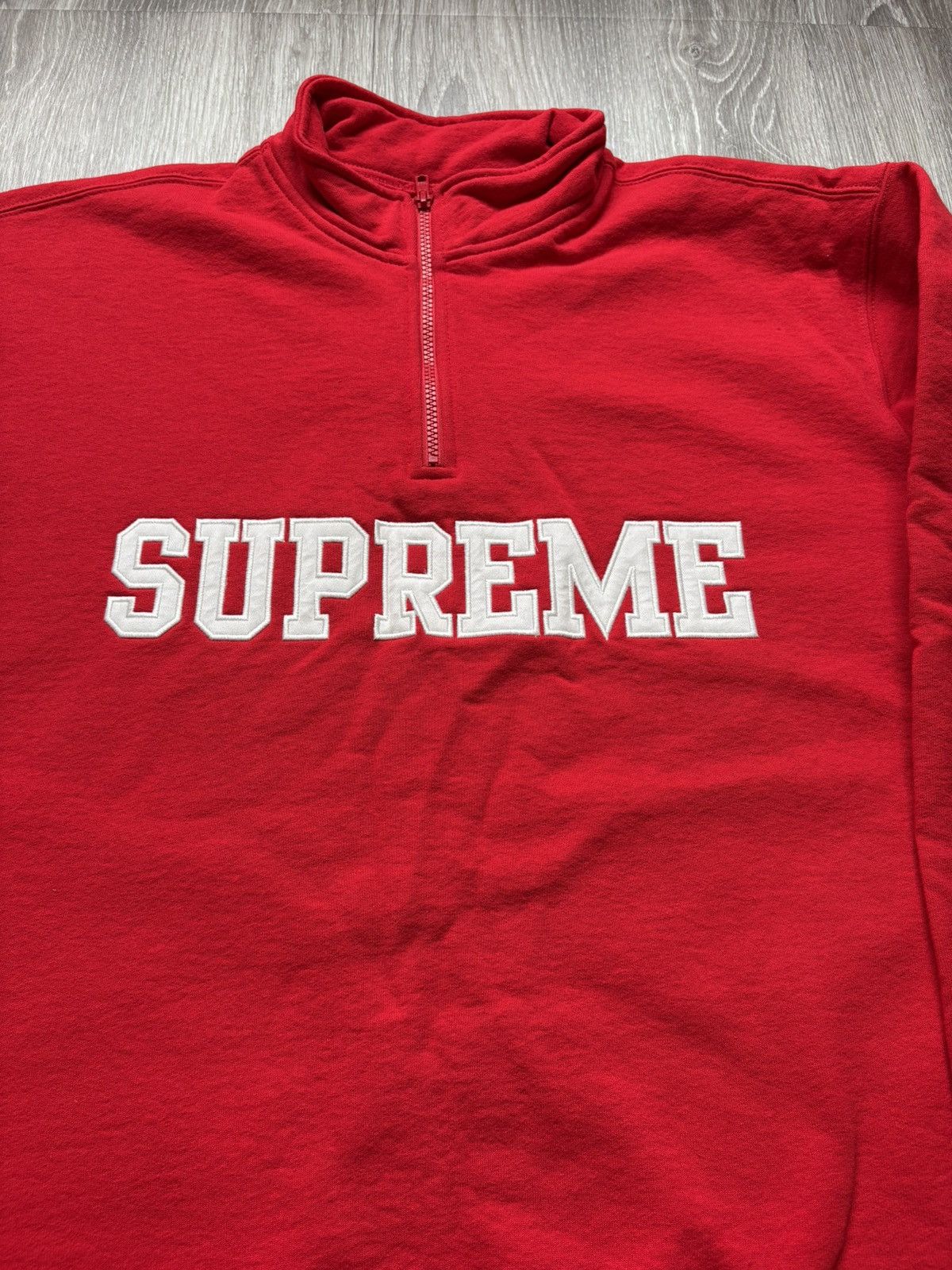 Supreme Collegiate Half Zip Pullover Red FW24