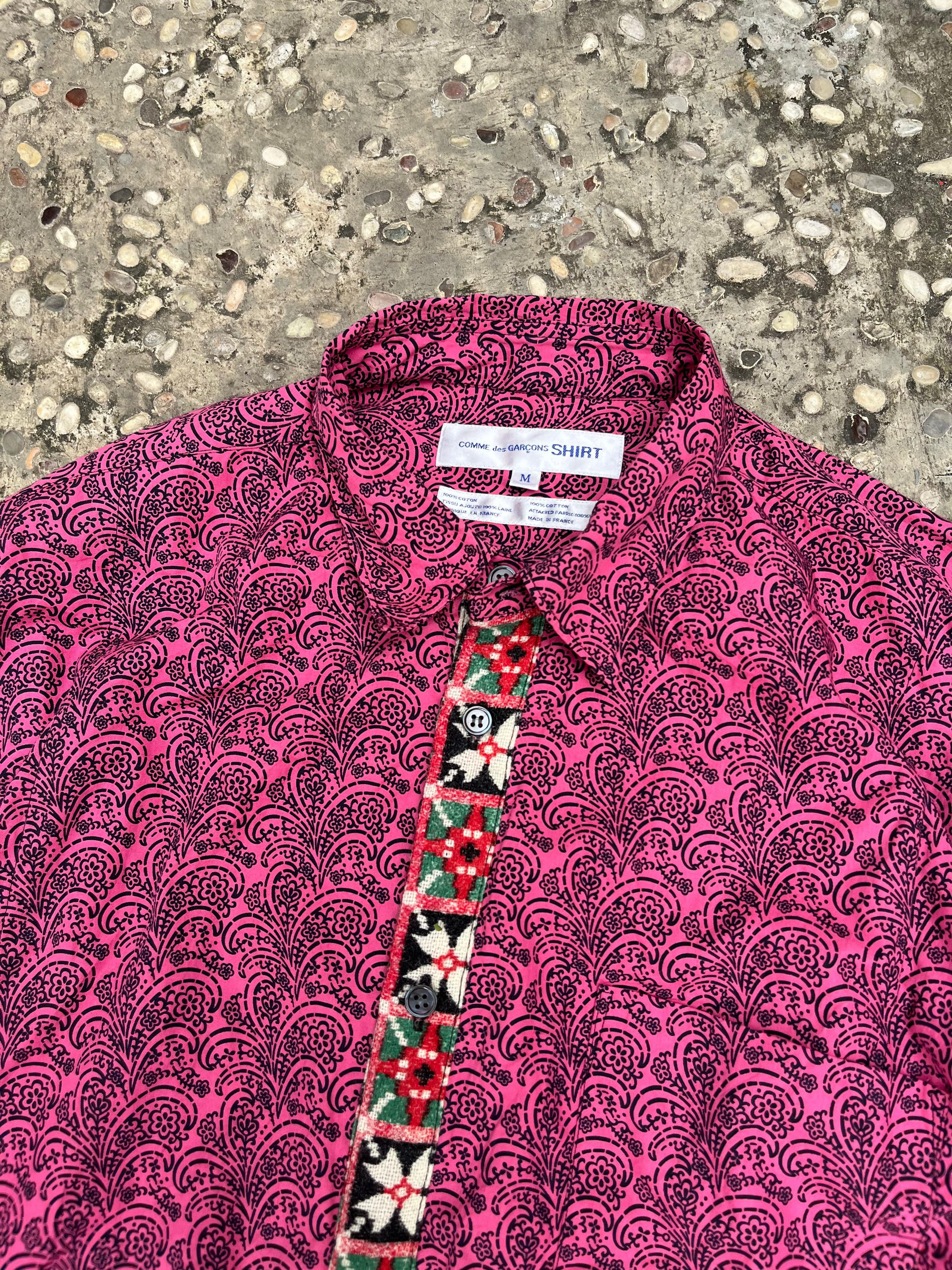 Comme des Garcons Comme Des Garcons Pink & Black Paisley Button Down Shirt Size US M / EU 48-50 / 2 - 2 Thumbnail