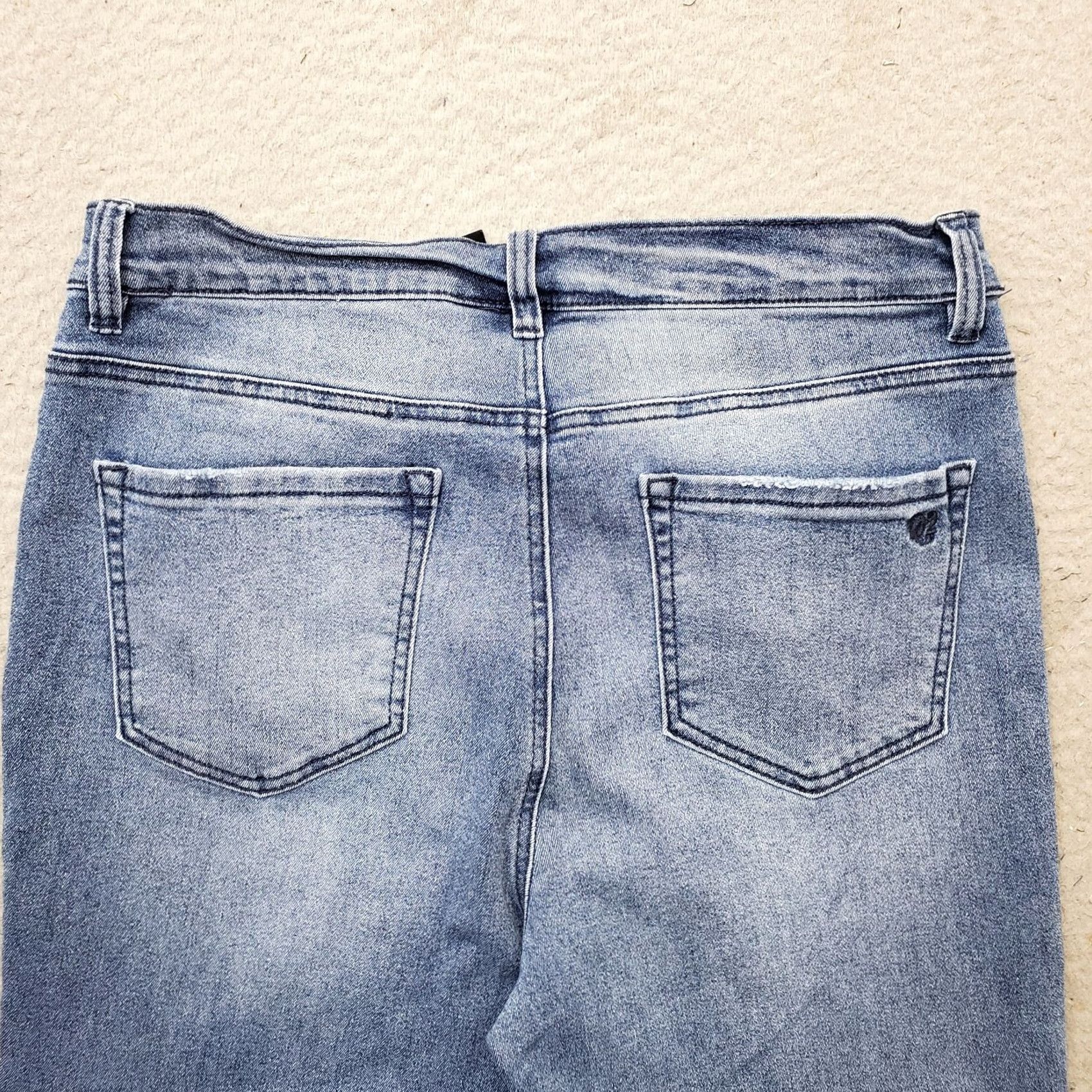 Denime DG2 Faded Whiskered Straight Leg Jeans Women's 10 Blue Denim Light Wash Jeans Size 32" / US 10 / IT 46 - 8 Thumbnail
