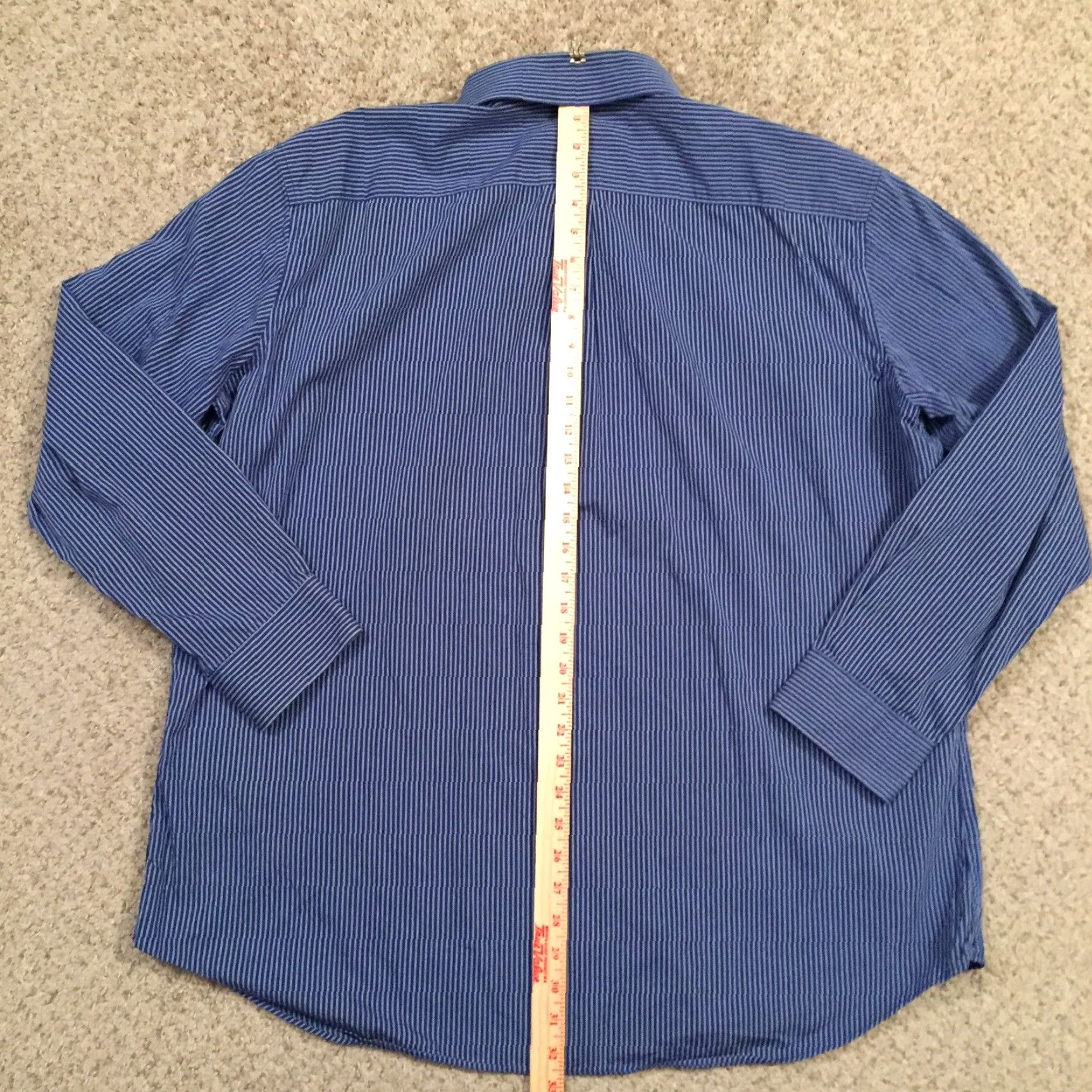 Apt. 9 Apt 9 Shirt Mens XXL Blue Striped Long Sleeve Button Up Size US XXL / EU 58 / 5 - 6 Thumbnail