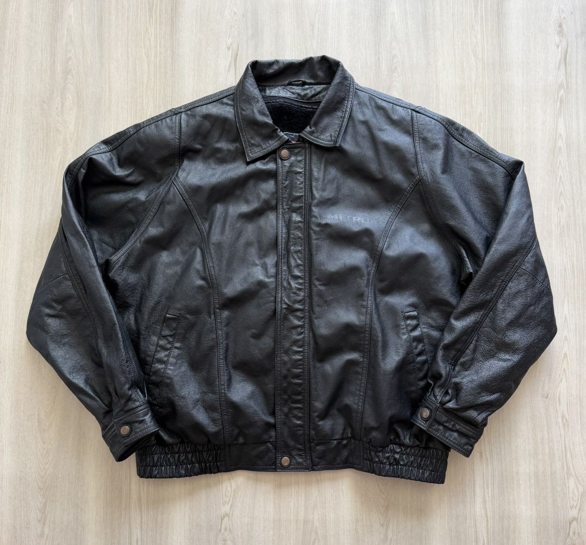 Vintage VTG USA Leather Houston Metro Safety Award Team Genuine 3XL Size US XXL / EU 58 / 5 - 2 Thumbnail