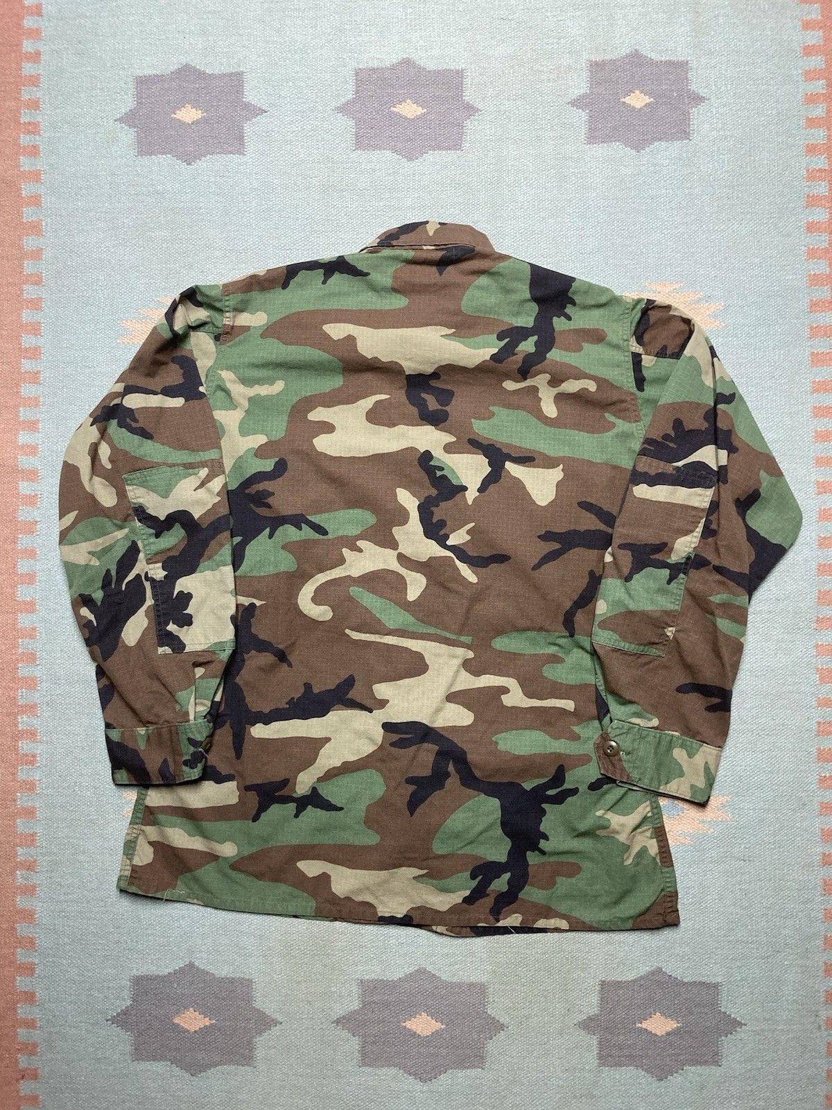 Vintage woodland camo military coat jacket hot weathr ripstop army L Size US L / EU 52-54 / 3 - 7 Thumbnail