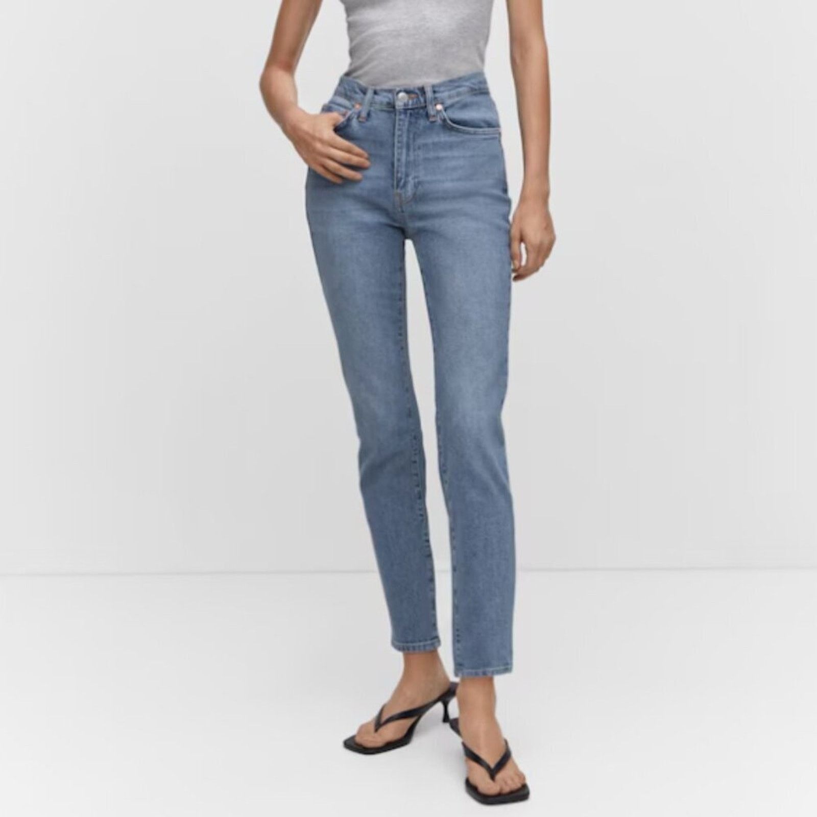 Mango Mango MNG Slim Cropped Blue Jeans NWT Plus 16 Size 38" / US 16 / IT 52 - 2 Thumbnail