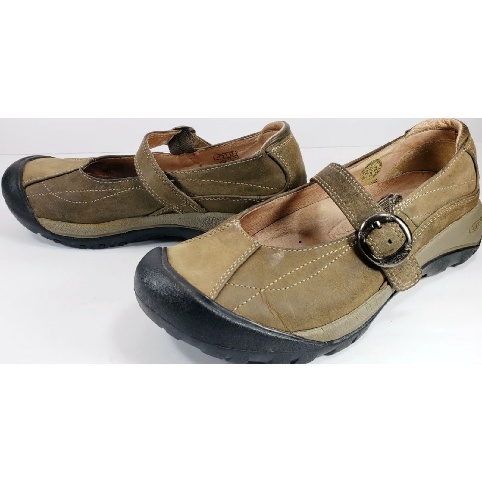 KEEN KEEN Presidio Mary Jane Olive Color Leather Flats Buckle Strap Women's Size 7 Size US 7 / IT 37 - 4 Thumbnail