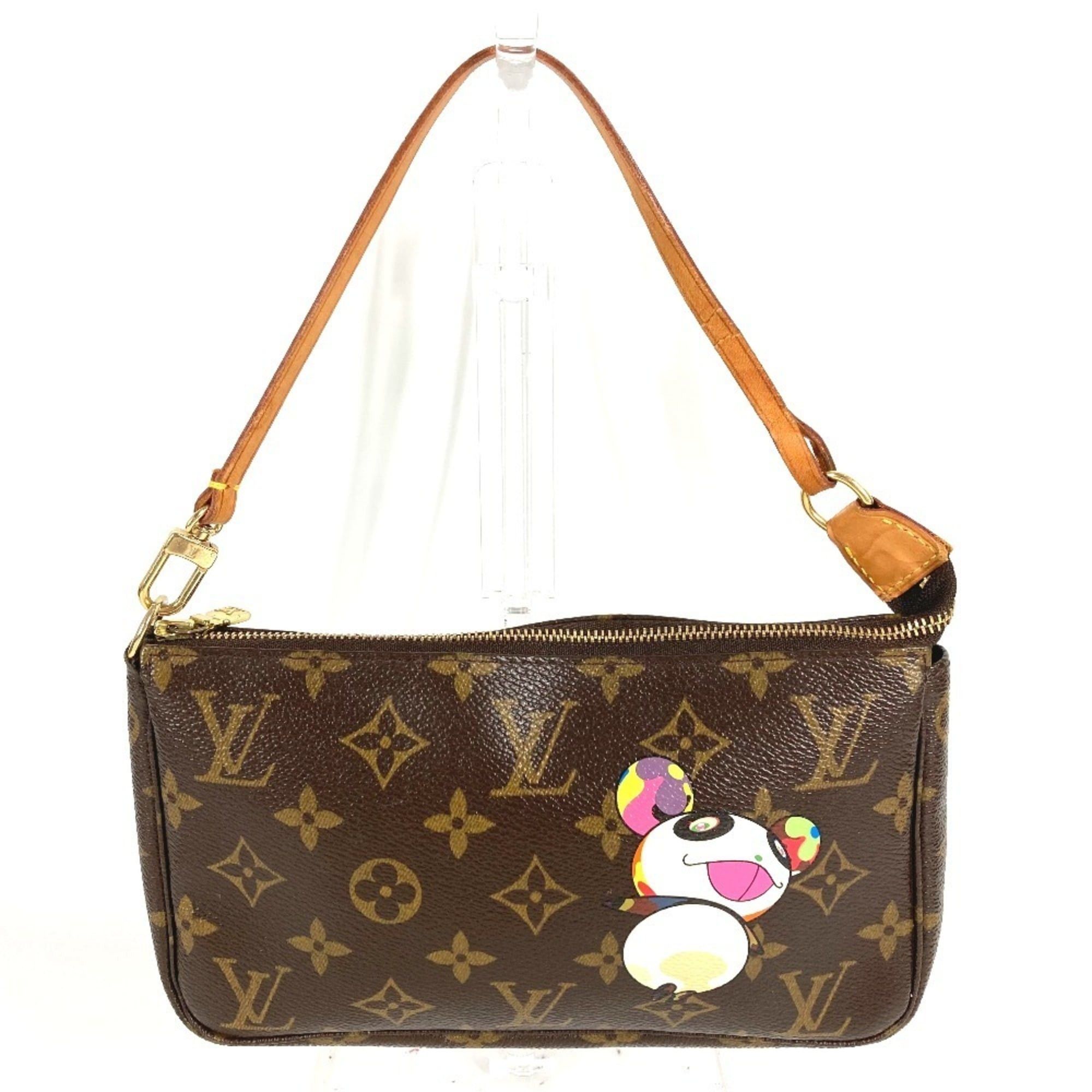 LOUIS VUITTON M51981 Monogram Panda Pochette Accessoires by Takashi Murakami Accessory Pouch Handbag Shoulder Bag Canvas Women's Brown