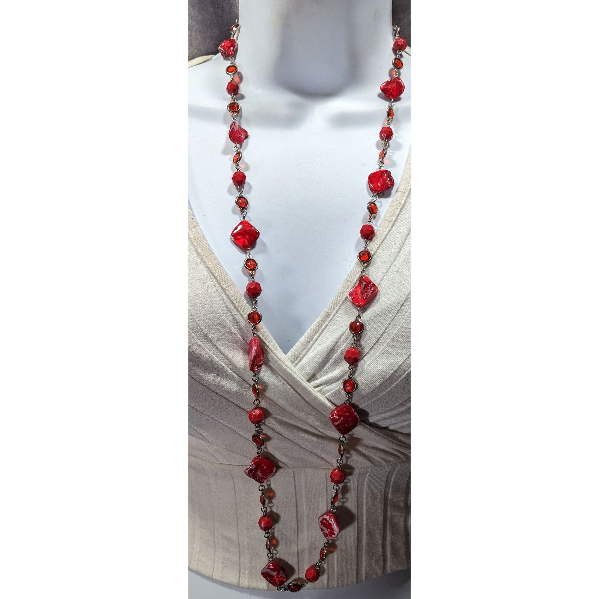 Other Mermaidcore Beachy Red Shell And Gem Beaded Necklace Size ONE SIZE - 2 Thumbnail