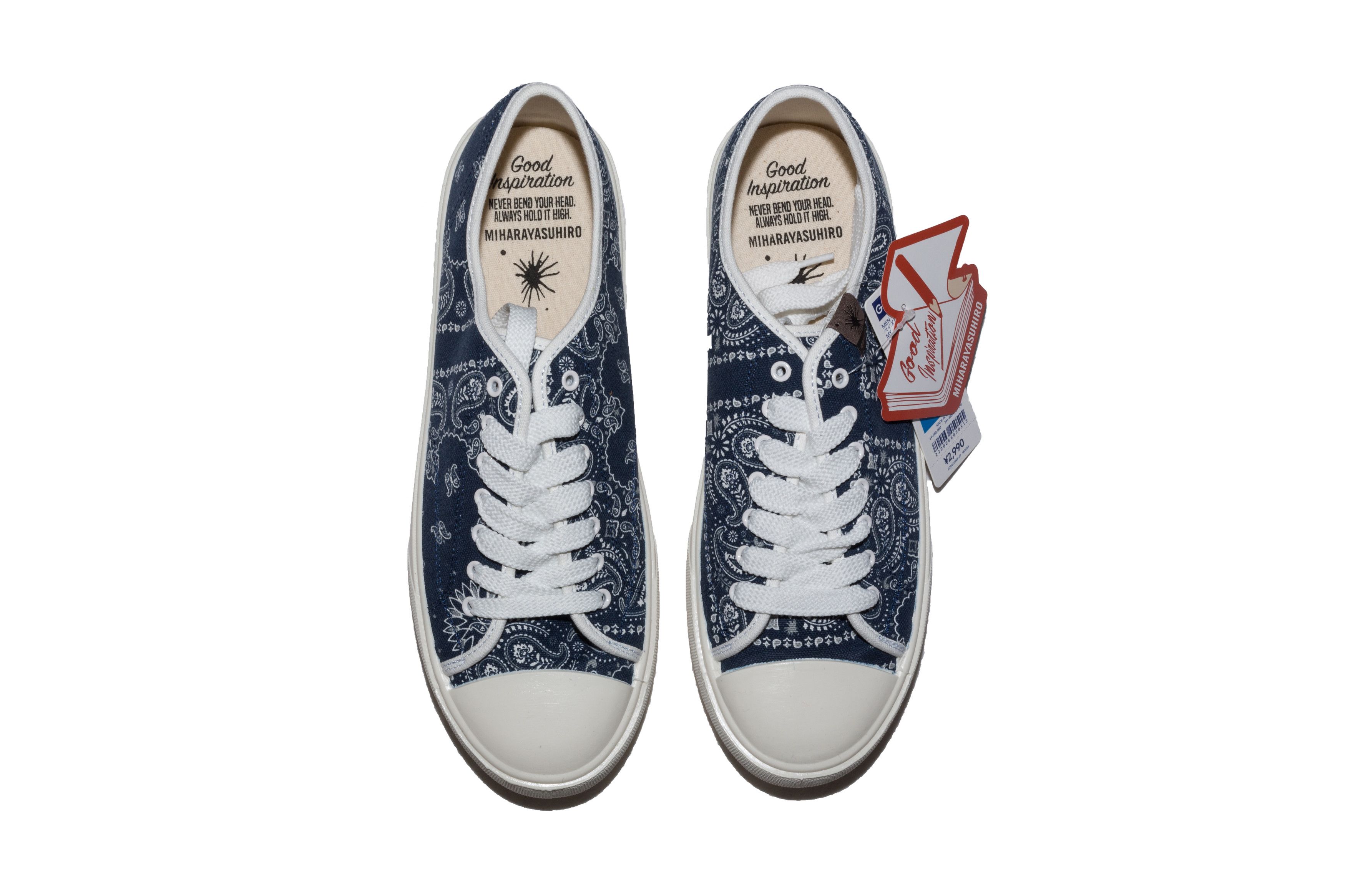 Maison MIHARA YASUHIRO Navy Paisley Lace Up Court Shoes Size US 10 / EU 43 - 6 Thumbnail