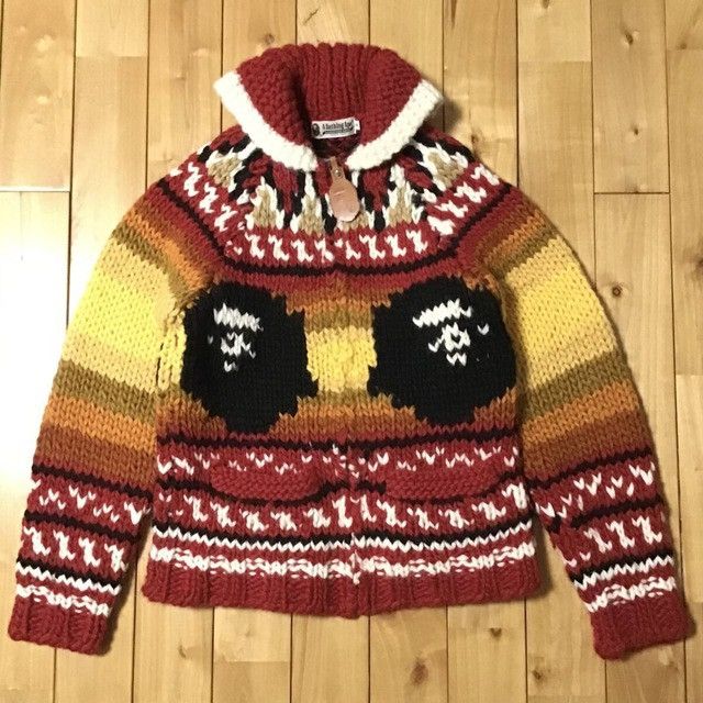 BAPE APE HEAD Cowichan knit cardigan a bathing ape NIGO