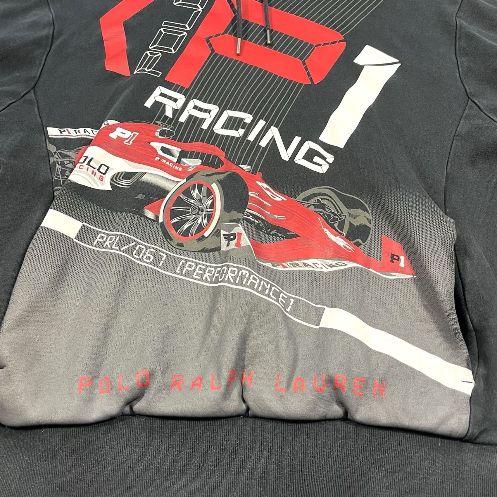 Polo Ralph Lauren POLO RALPH LAUREN P1 Racing Hoodie Mens Medium Black Red AOP RARE Size US M / EU 48-50 / 2 - 3 Thumbnail