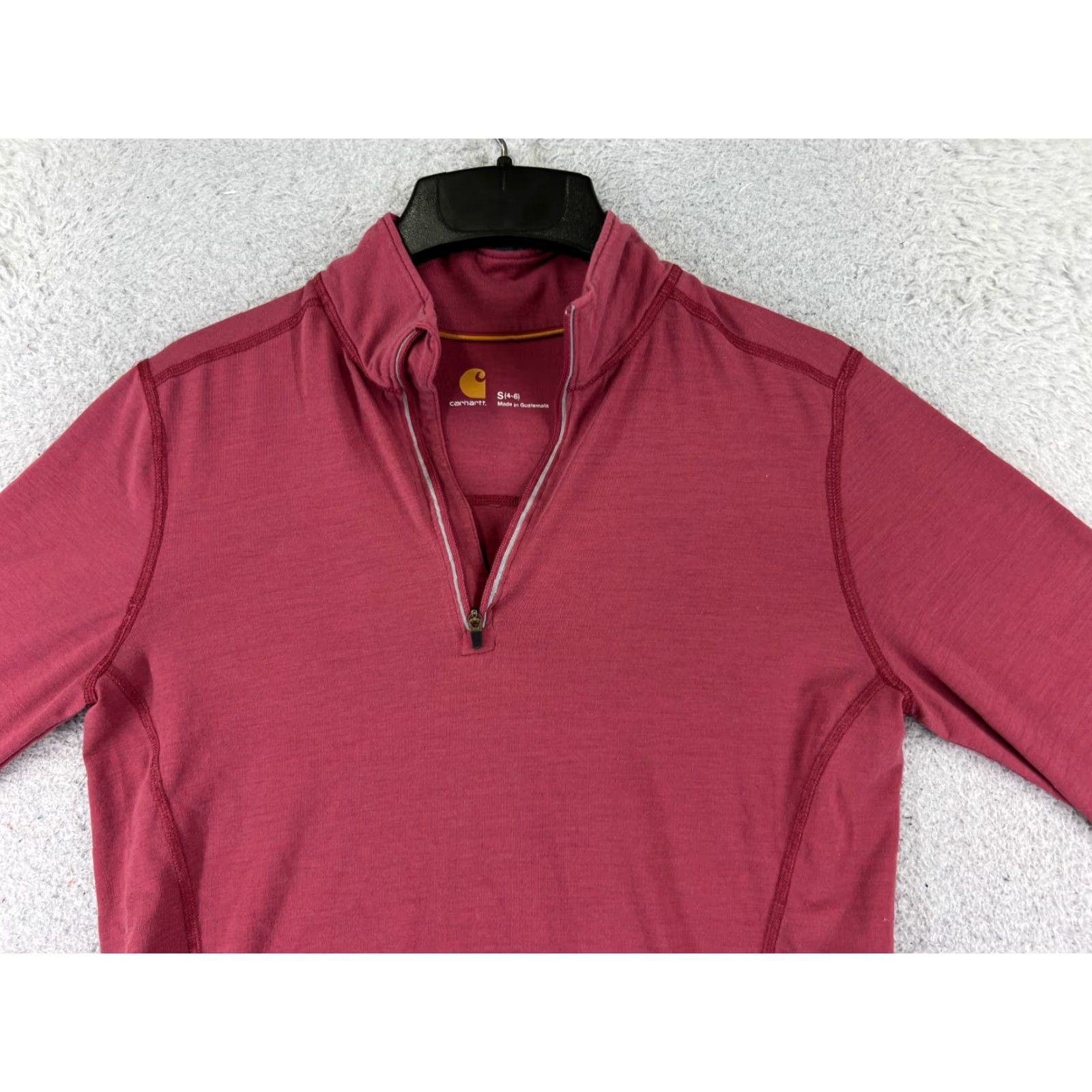 Carhartt VINTAGE Carhartt Shirt Womens Small Red 1/4 Zip Long Sleeve Polyester Blend Force READ Size S / US 4 / IT 40 - 4 Thumbnail