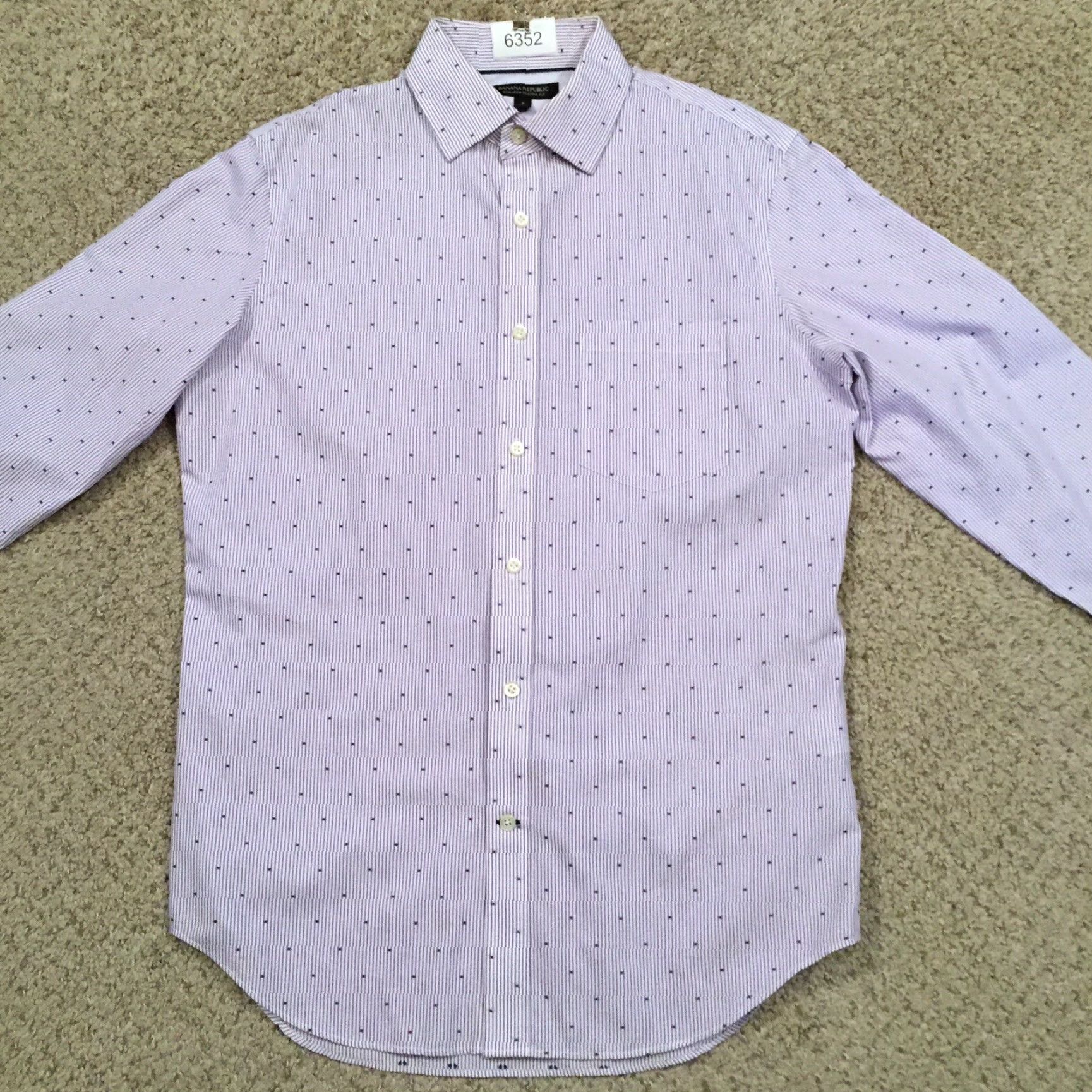 Banana Republic VINTAGE BanAna Republic Shirt Mens Small Purple Polka Dot Long Sleeve Button Up Classic Size US S / EU 44-46 / 1 - 5 Thumbnail