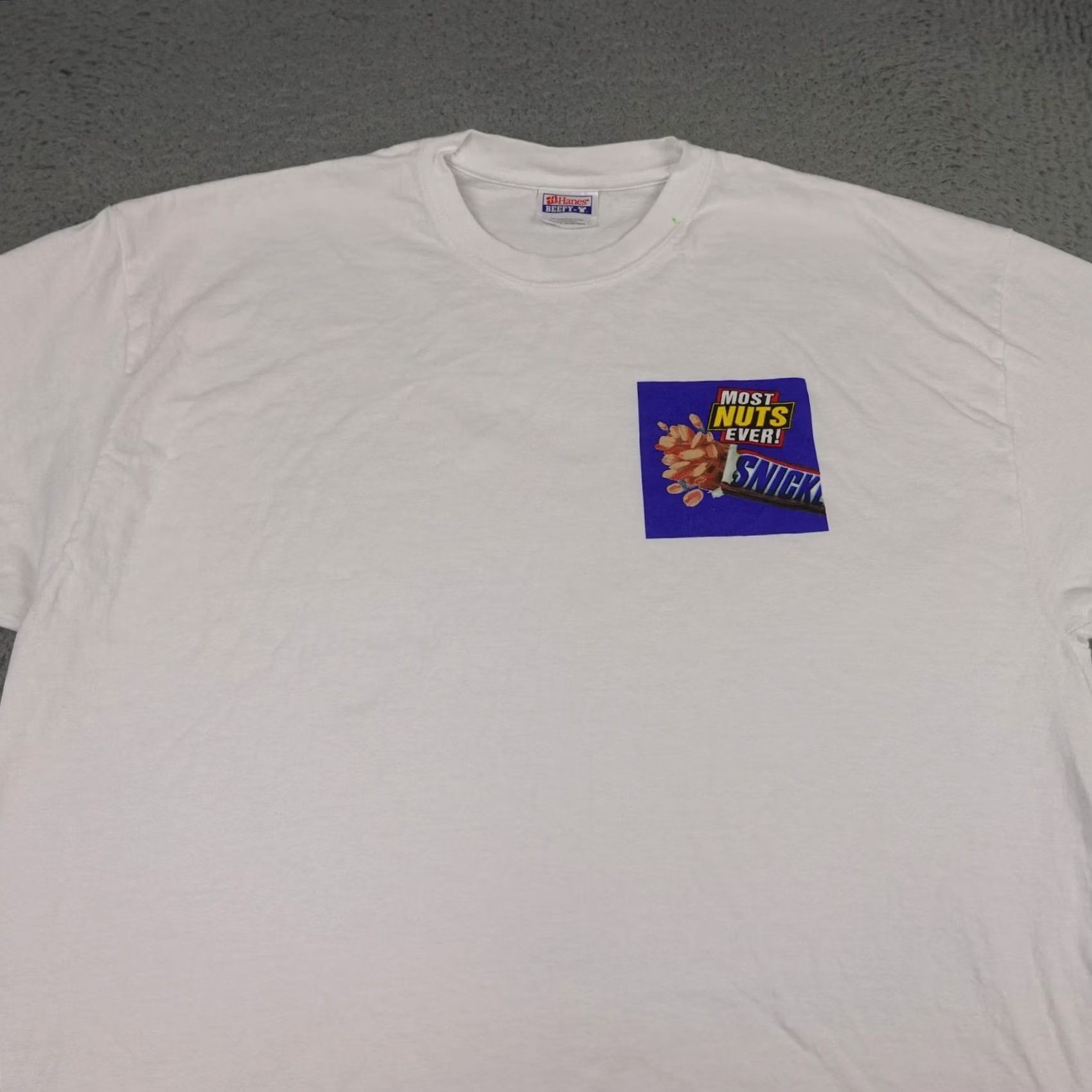 Hanes VINTAGE Hanes Snickers Shirt Mens XL White Graphic Print 90s Candy Promo Size US XL / EU 56 / 4 - 4 Thumbnail