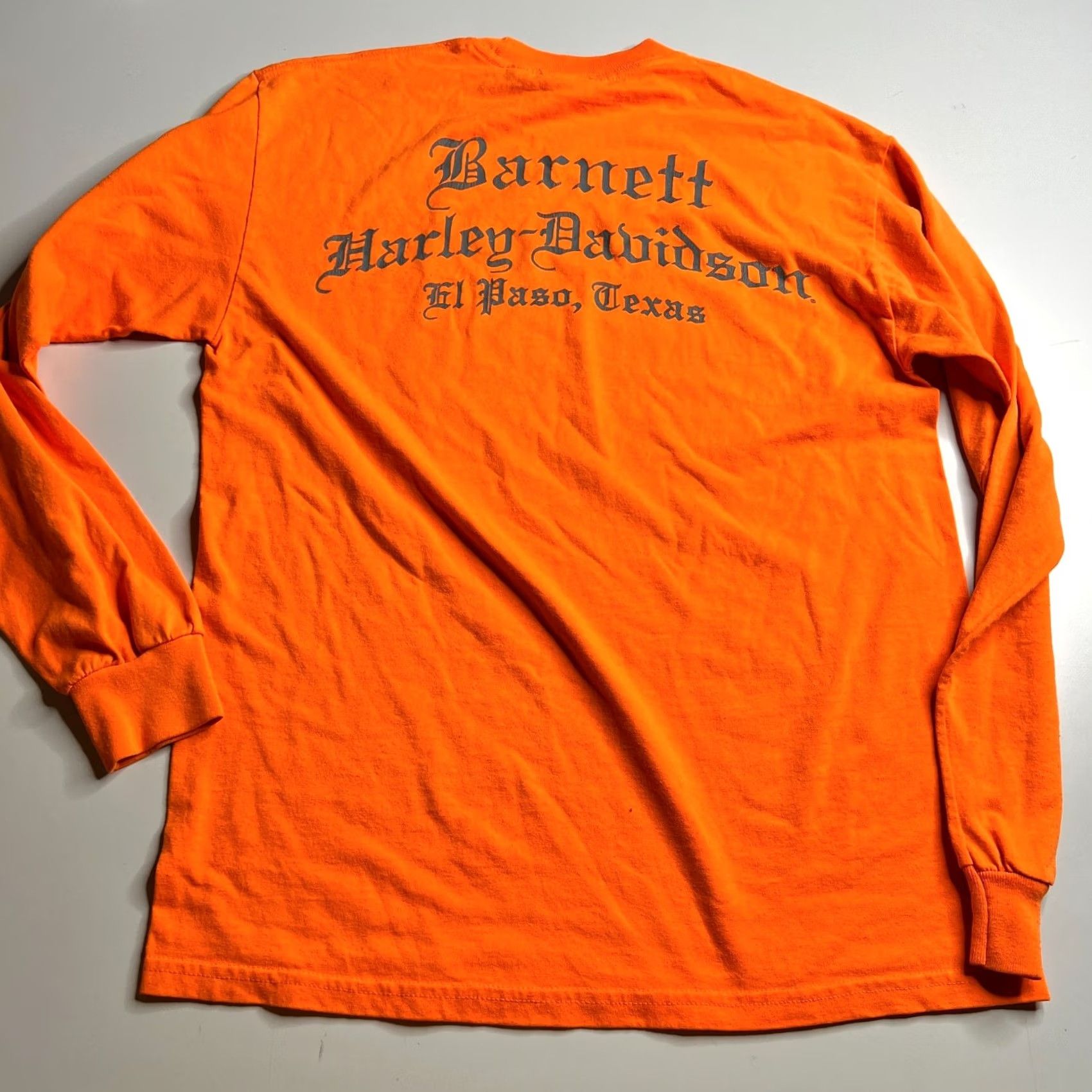 Harley Davidson Harley-Davidson Long Sleeve T-Shirt Orange Barrett Harley-Davidson – El Paso, Texas Men’s M Size US M / EU 48-50 / 2 - 2 Thumbnail