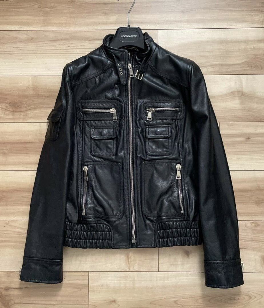 ジャケット・アウター DOLCE&GABBANA multi pocket nylon jacket SOLD) DOLCE GABBANA AW2007 RUNWAY 6 POCKET LEATHER JACKET
