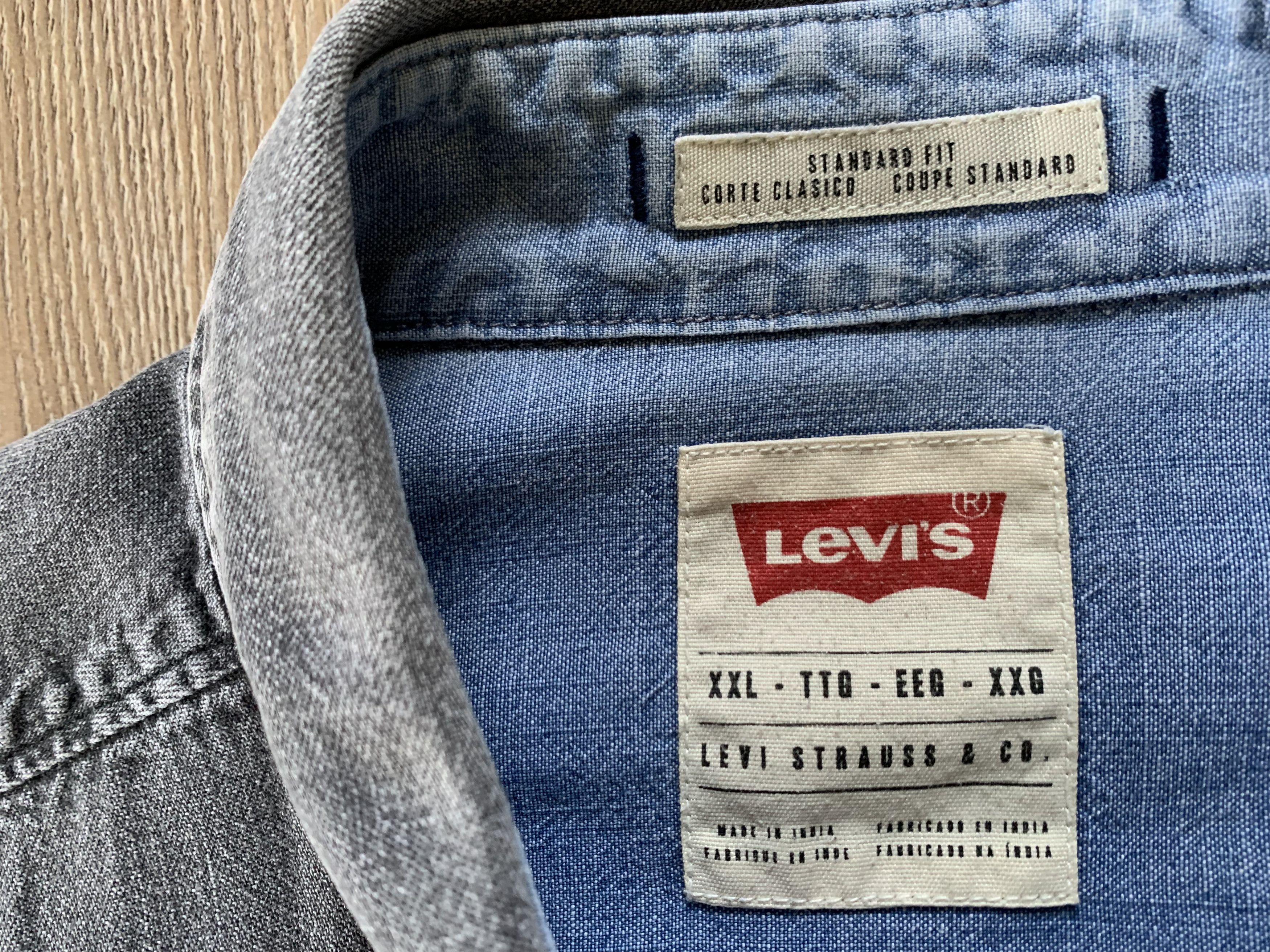 Levi's × Levi's Vintage Clothing × Vintage Levi's Long Sleeve Standard Fit Washed Light Grey Shirt Size US XXL / EU 58 / 5 - 6 Thumbnail
