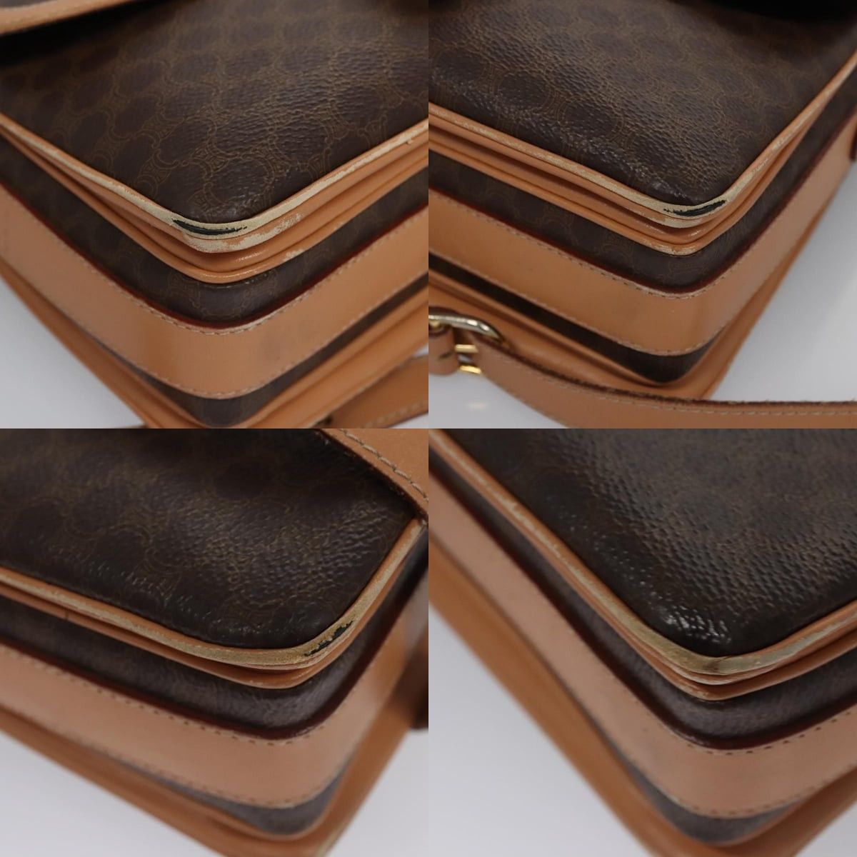 Celine CELINE Macadam Canvas Shoulder Bag Pvc Leather Brown Gold Size ONE SIZE - 10 Thumbnail