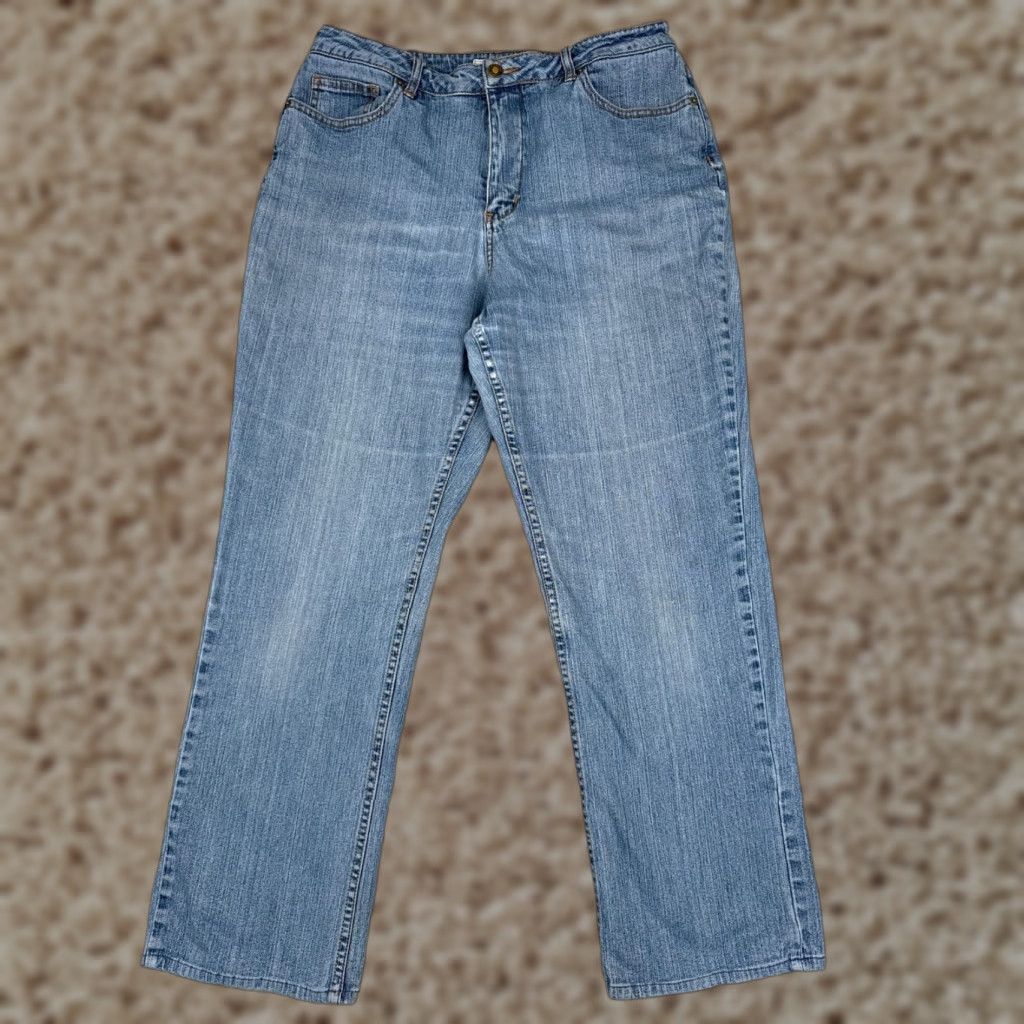 Coldwater Creek Coldwater Creek Jeans 14 Womens Blue Denim Straight High Rise Cotton 32x28 Size 36" / US 14 / IT 50 - 1 Thumbnail