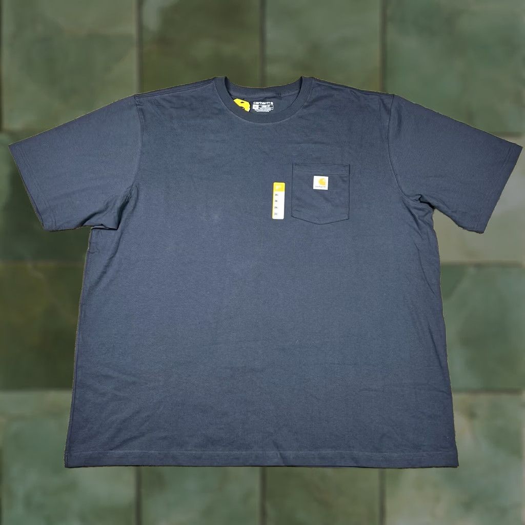 Carhartt VINTAGE Carhartt Shirt Mens 3XL Blue Gray 100% Cotton Pocket Logo Short Sleeve Crew Neck Loose Fit Size US XXL / EU 58 / 5 - 1 Thumbnail