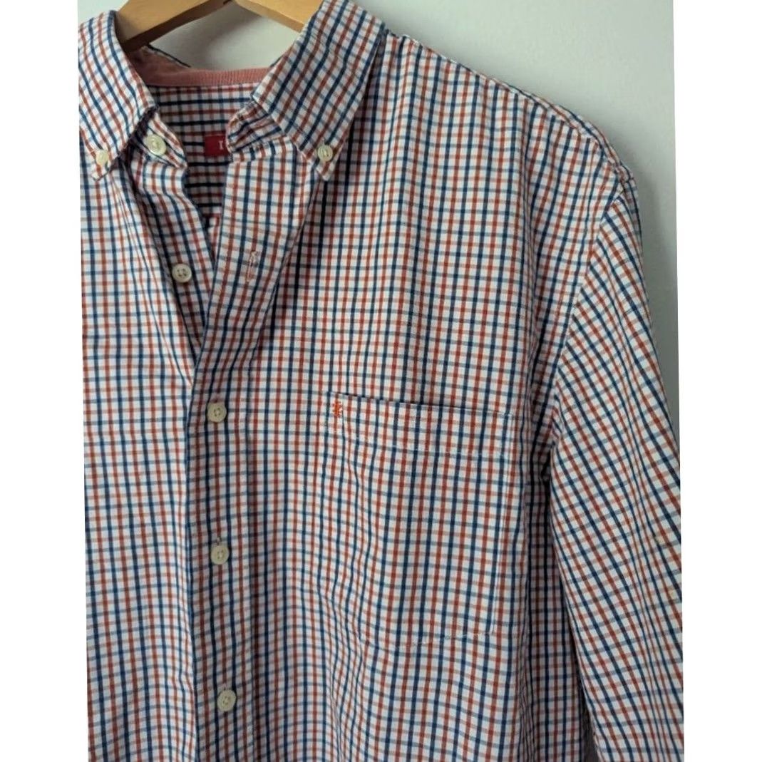 Izod IZOD Blue Orange Tattersall Check Cotton Long Sleeve Button Down Shirt Mens L Size US L / EU 52-54 / 3 - 2 Thumbnail
