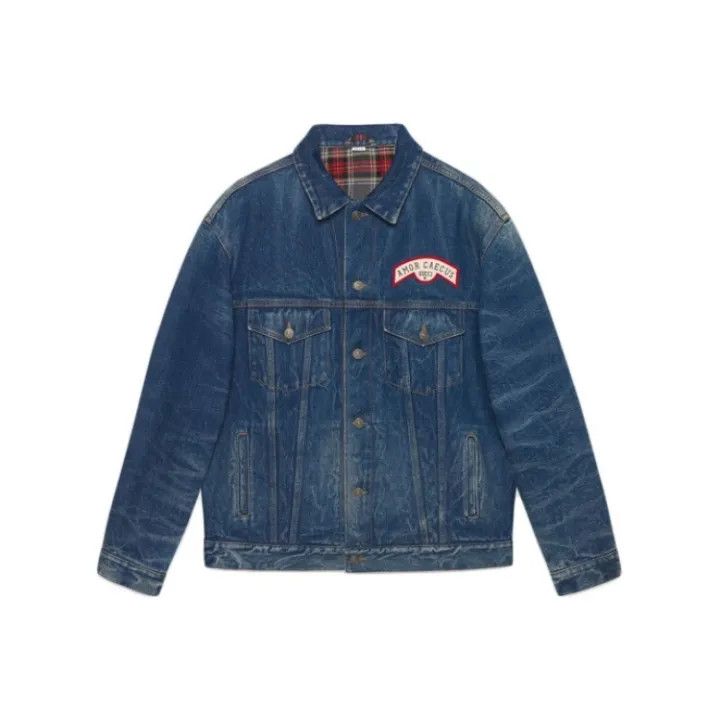 Gucci Gucci Denim Jacket with Logo Patch Size US XXL / EU 58 / 5 - 1 Thumbnail
