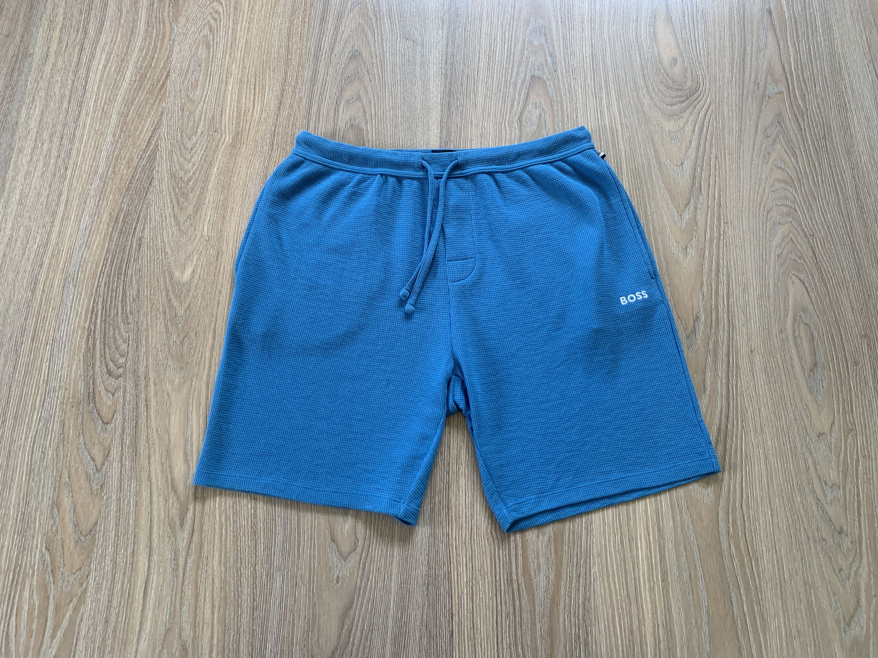 Hugo Boss Hugo Boss Cotton Light Blue Waffle Shorts Size US 34 / EU 50 - 10 Thumbnail