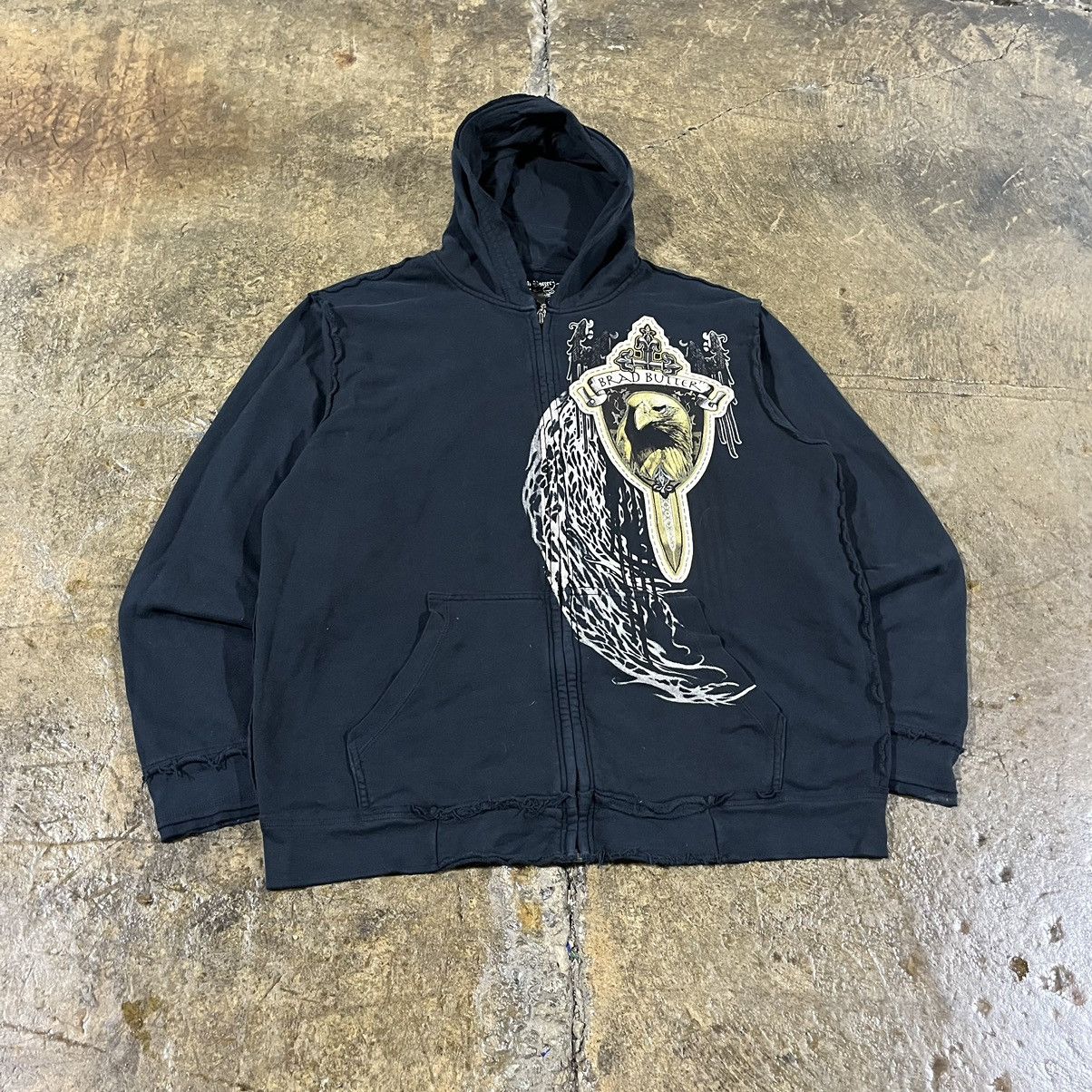 Affliction × Tapout × Vintage Crazy Vintage Y2K Affliction Style Grunge Goth Zip-Up Hoodie Size US XL / EU 56 / 4 - 3 Thumbnail