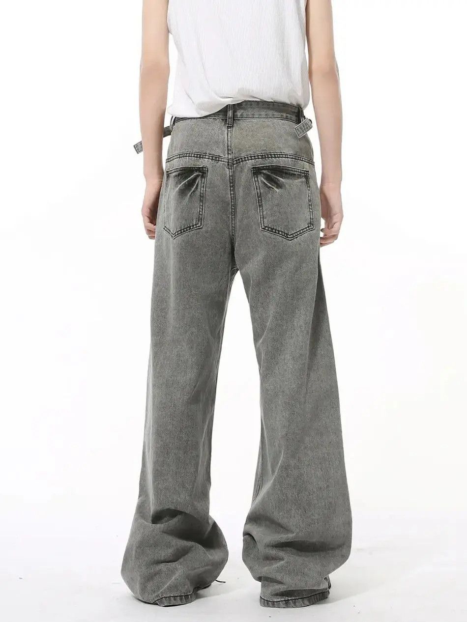 Japanese Brand Retro grey straight leg loose jeans Size US 32 / EU 48 - 2 Thumbnail