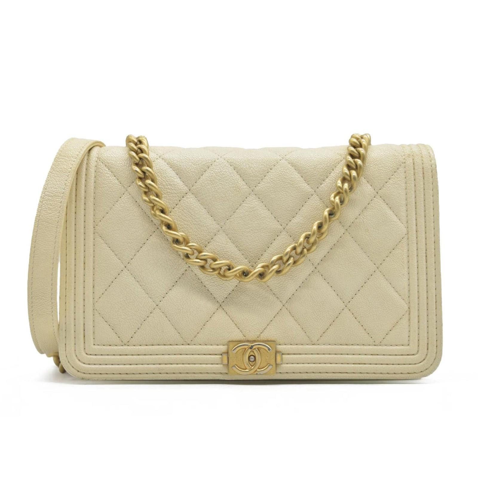 Chanel $3425 Chanel Caviar Quilted Boy Wallet On Chain WOC White Size ONE SIZE - 8 Thumbnail