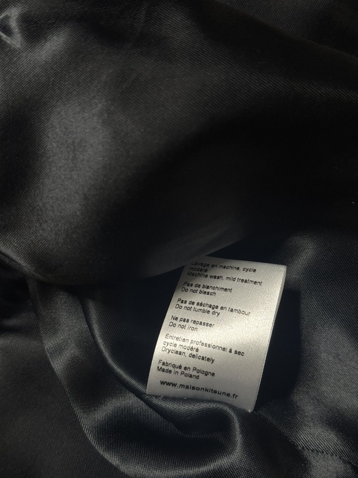 Japanese Brand × Maison Kitsune Maison Kitsune Navy Satin Teddy Bomber Jacket Size US M / EU 48-50 / 2 - 7 Thumbnail