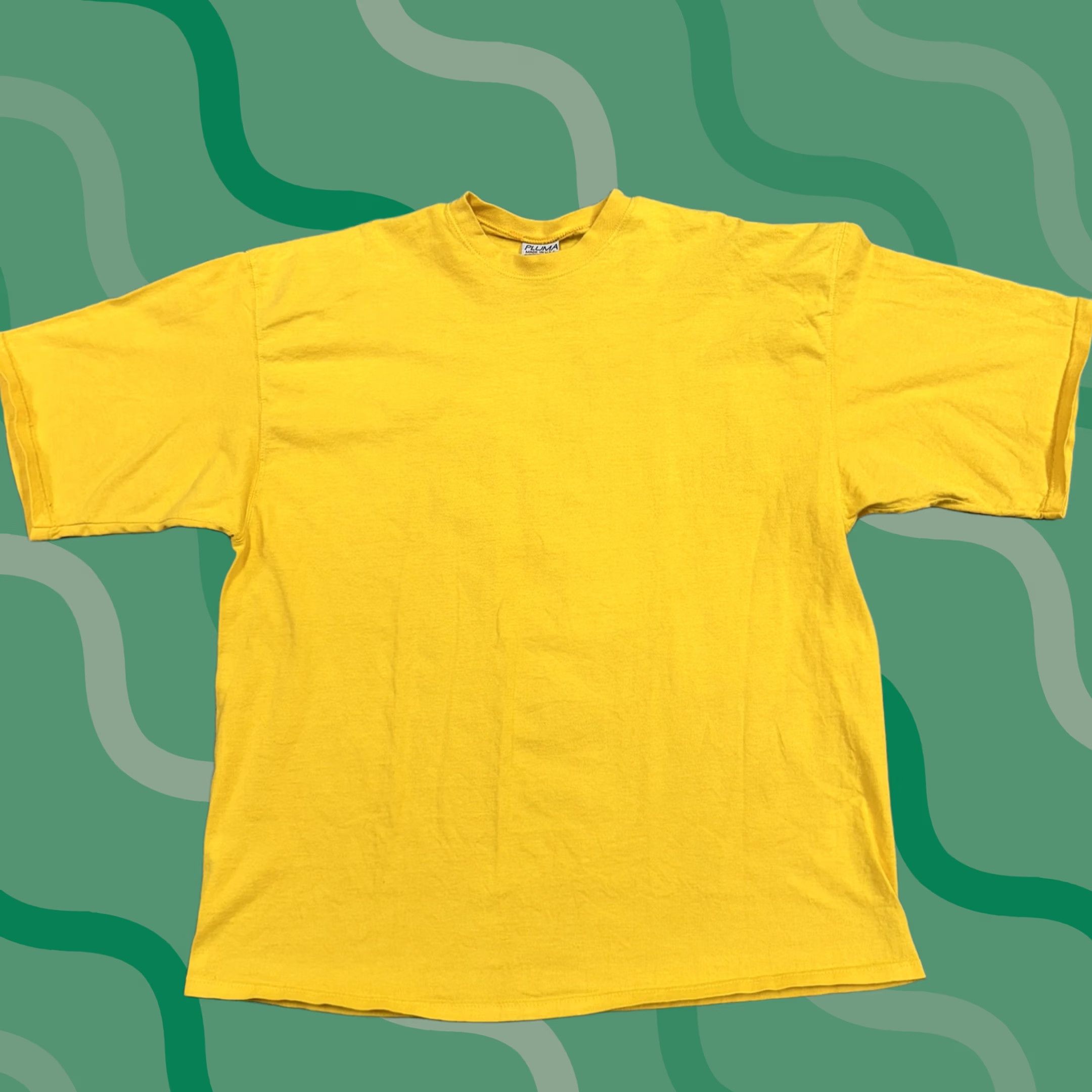 Vintage Vintage Pluma Shirt Mens XL Yellow Heavyweight Crewneck Short Sleeve Made in USA 90s Shirts Mens XL Yellow Heavyweight Crew Neck Size US XL / EU 56 / 4 - 1 Thumbnail