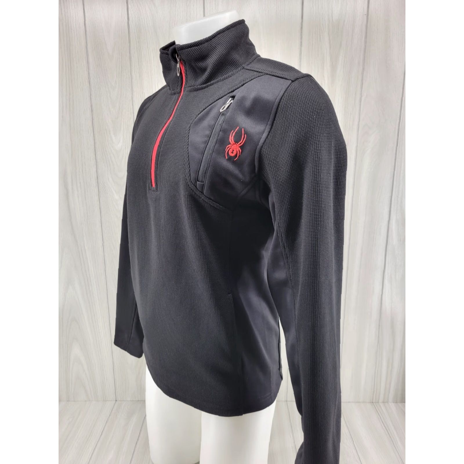 Spyder Spyder Men’s Size Small Black 1/4 Zip Knit Pullover Long Sleeve Logo Shirt Size US S / EU 44-46 / 1 - 2 Thumbnail