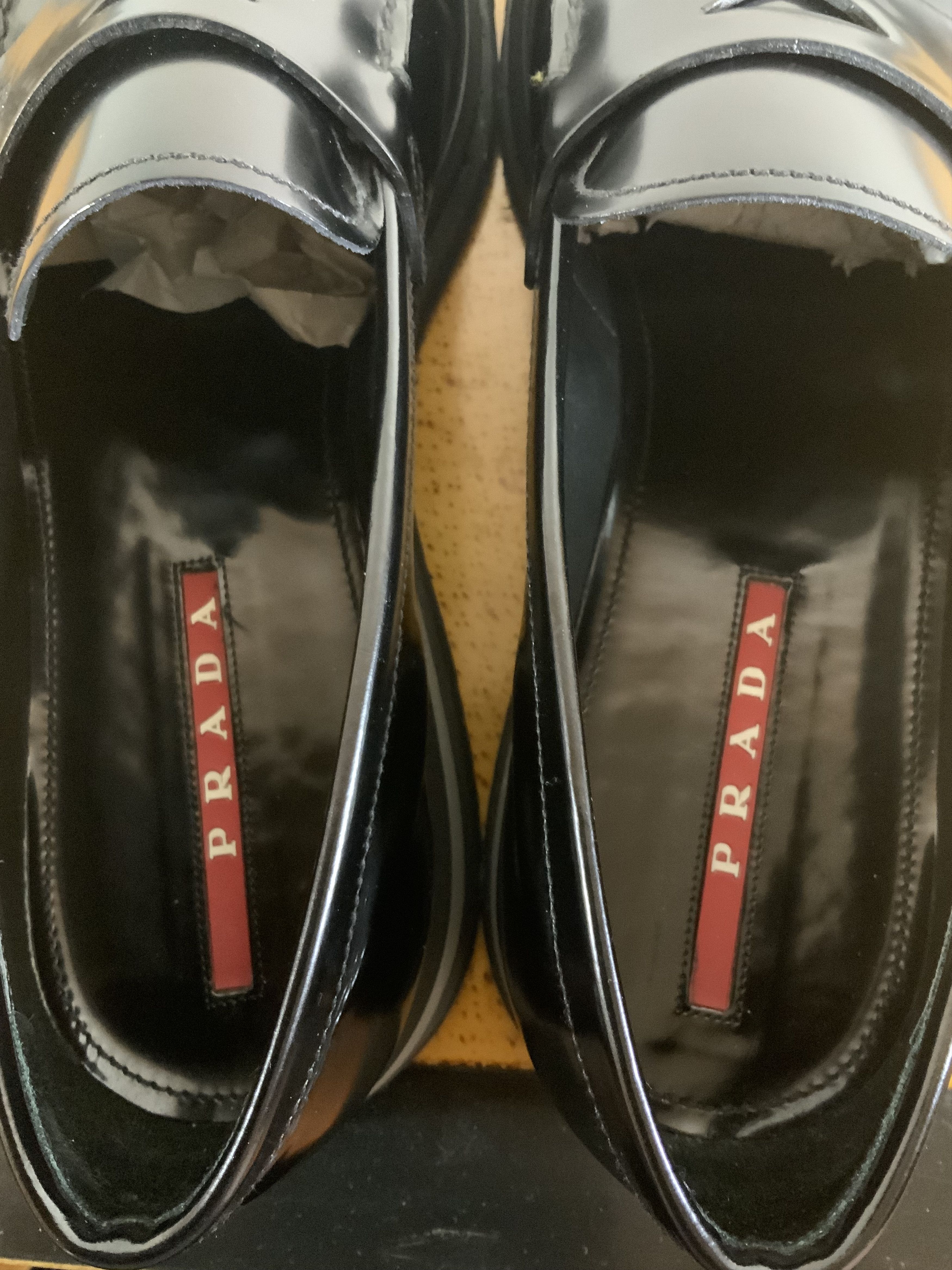 Prada PRADA WEDGE SOLE PATENT LEATHER LOAFERS Size US 10 / EU 43 - 8 Thumbnail