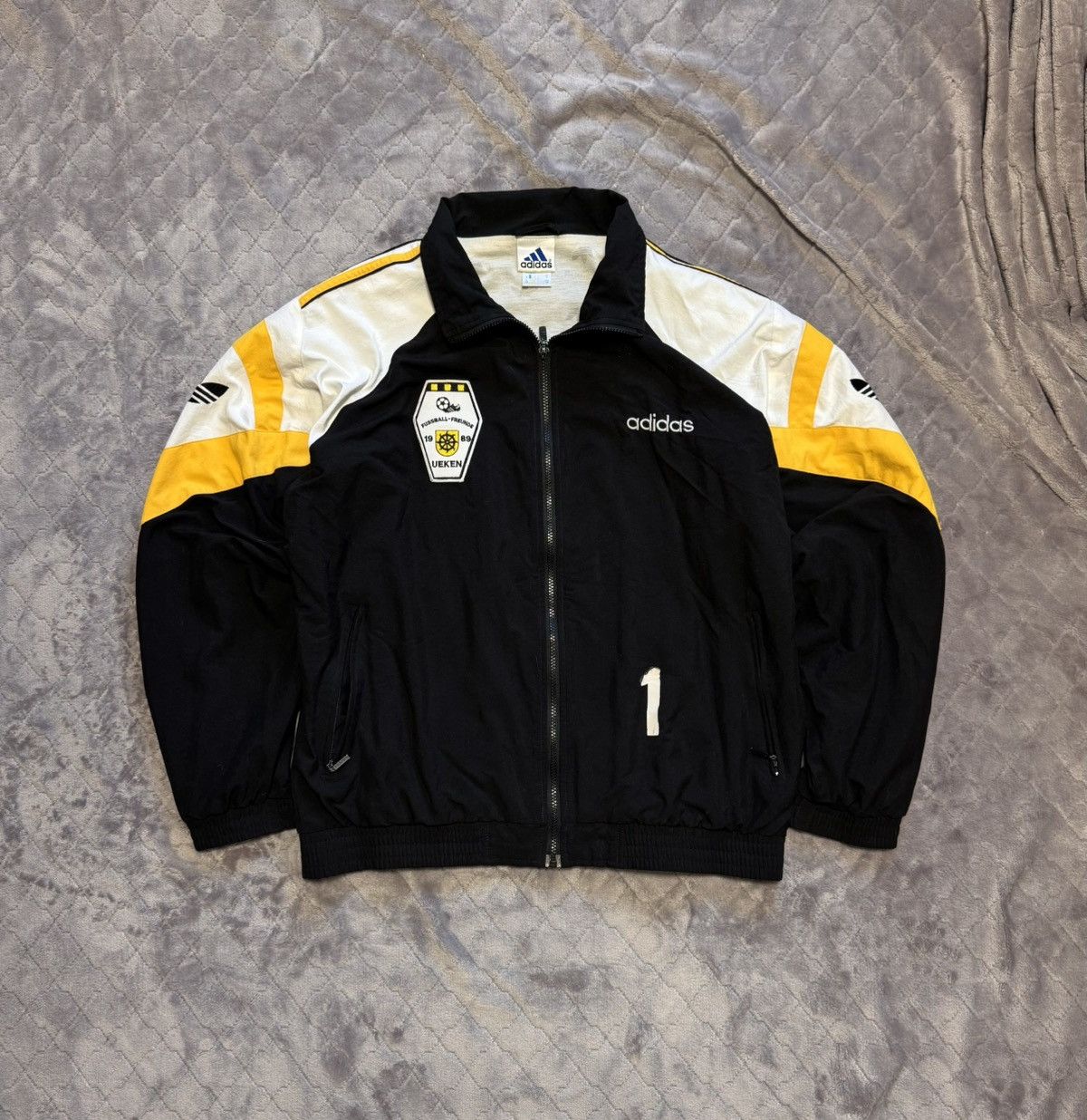 Adidas × Vintage Vintage 1990s Adidas Tracking Jacket Size US L / EU 52-54 / 3 - 1 Thumbnail