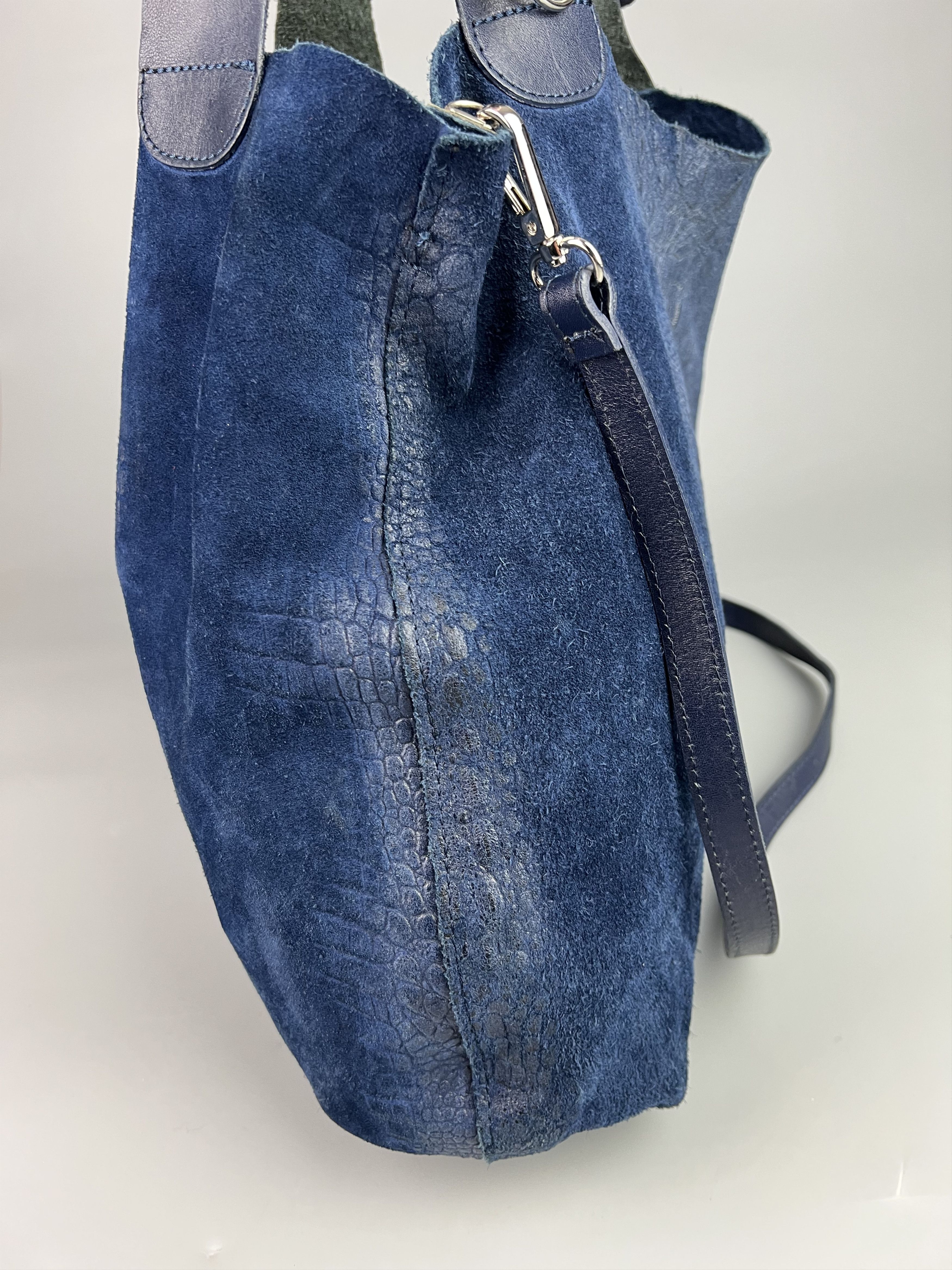 Leather Roberta M. Suede Leather Shoulder Bag Croco Print Size ONE SIZE - 5 Thumbnail