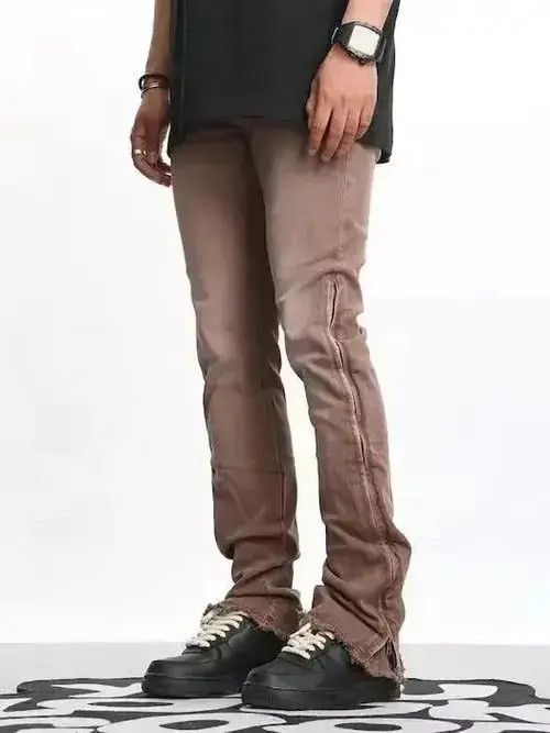 Japanese Brand × Jean faded utility zipper flared punk jeans Size US 28 / EU 44 - 3 Thumbnail