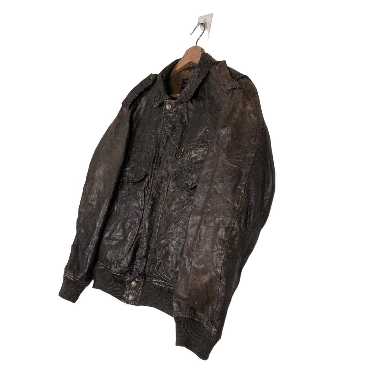 Japanese Brand 🔥Vintage Fly Leather Jacket JC Havard Japan Issey Miyake Size US L / EU 52-54 / 3 - 2 Thumbnail
