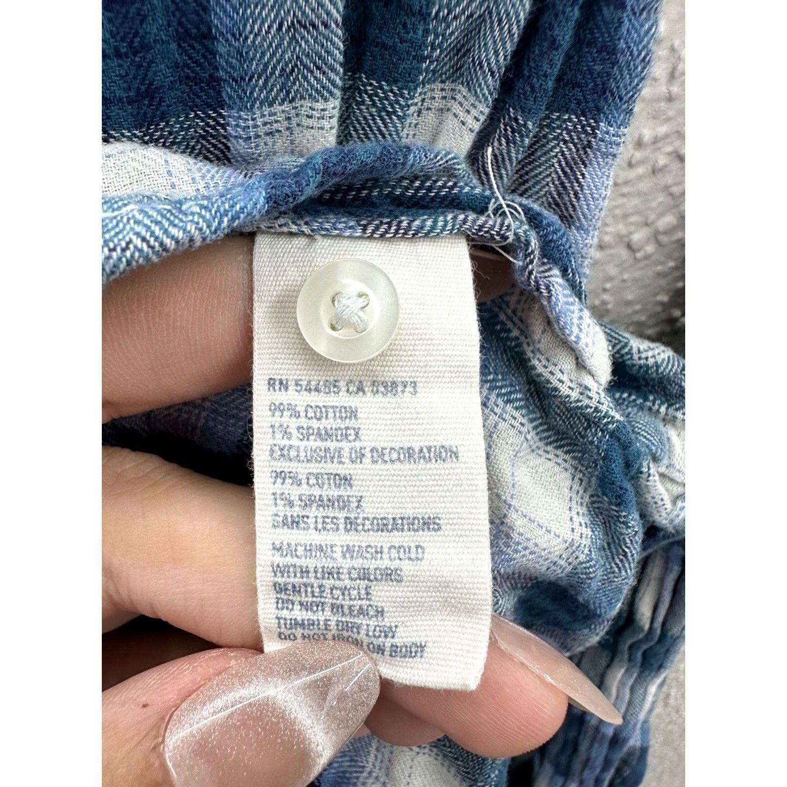 American Eagle Outfitters American Eagle Womens Blue Plaid Long Sleeve Henley Shirt Size 0 Size XS / US 0-2 / IT 36-38 - 7 Thumbnail
