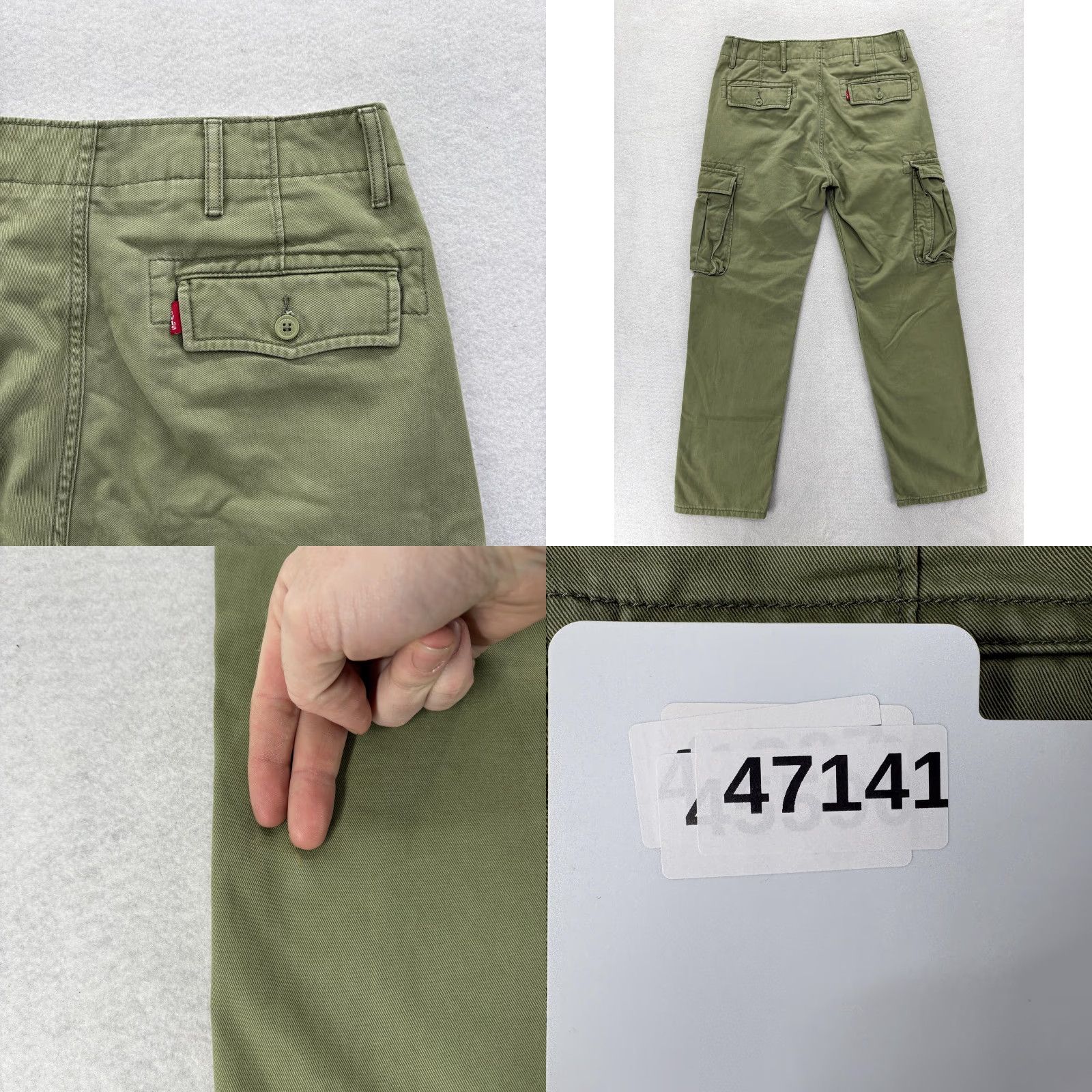 Levi's Levis Cargo Pants Mens 29x30 Green 100% Cotton Straight Leg Workwear Casual Utility Pants Size US 29 - 9 Thumbnail