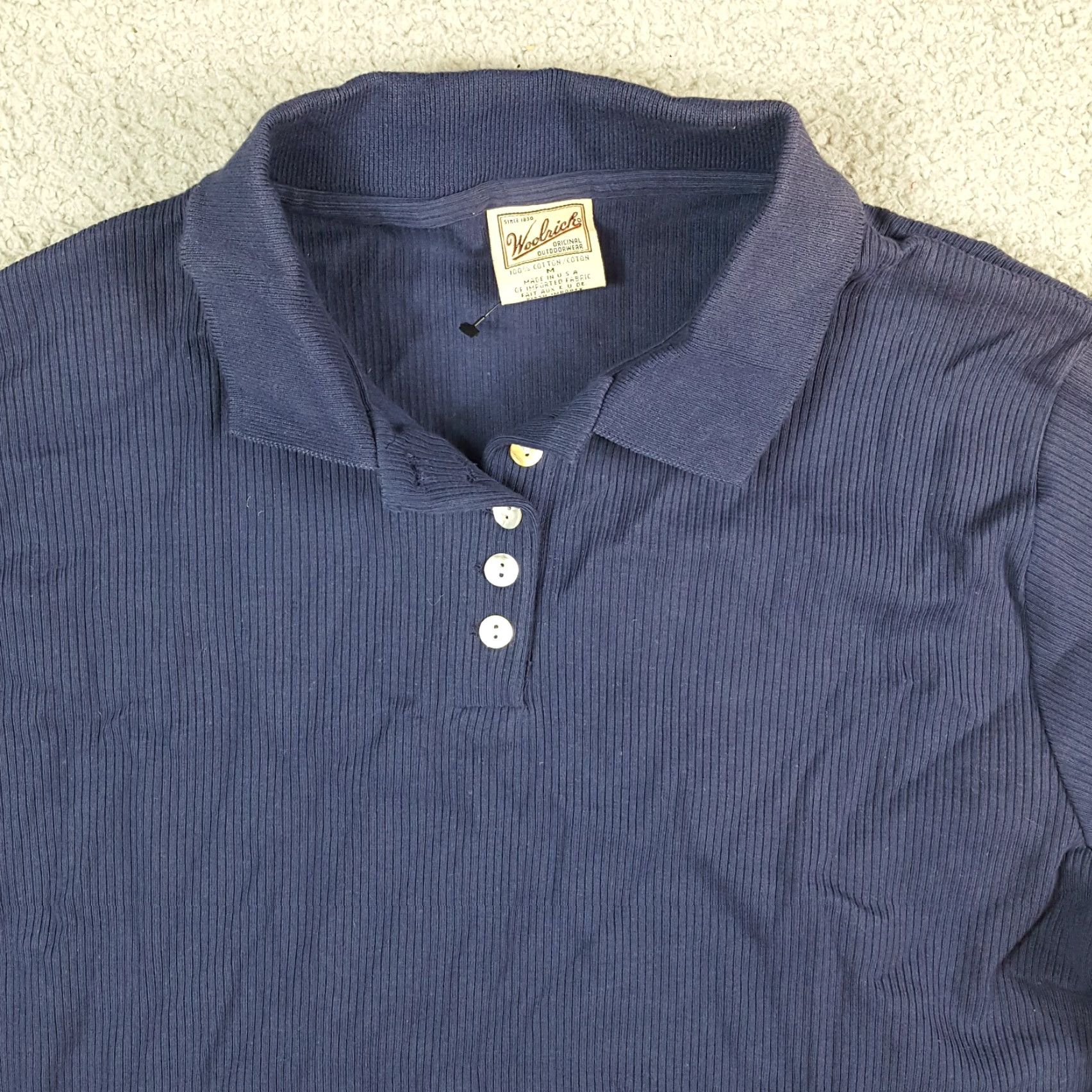 Vintage VINTAGE Woolrich Preppy Knit Collared Polo Women's Size M Navy Blue Golf Shirt Athletic Size M / US 6-8 / IT 42-44 - 2 Thumbnail