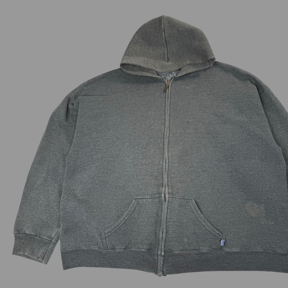 Vintage Vintage Y2K blank dark gray zip up hoodie Size US XL / EU 56 / 4 - 3 Thumbnail