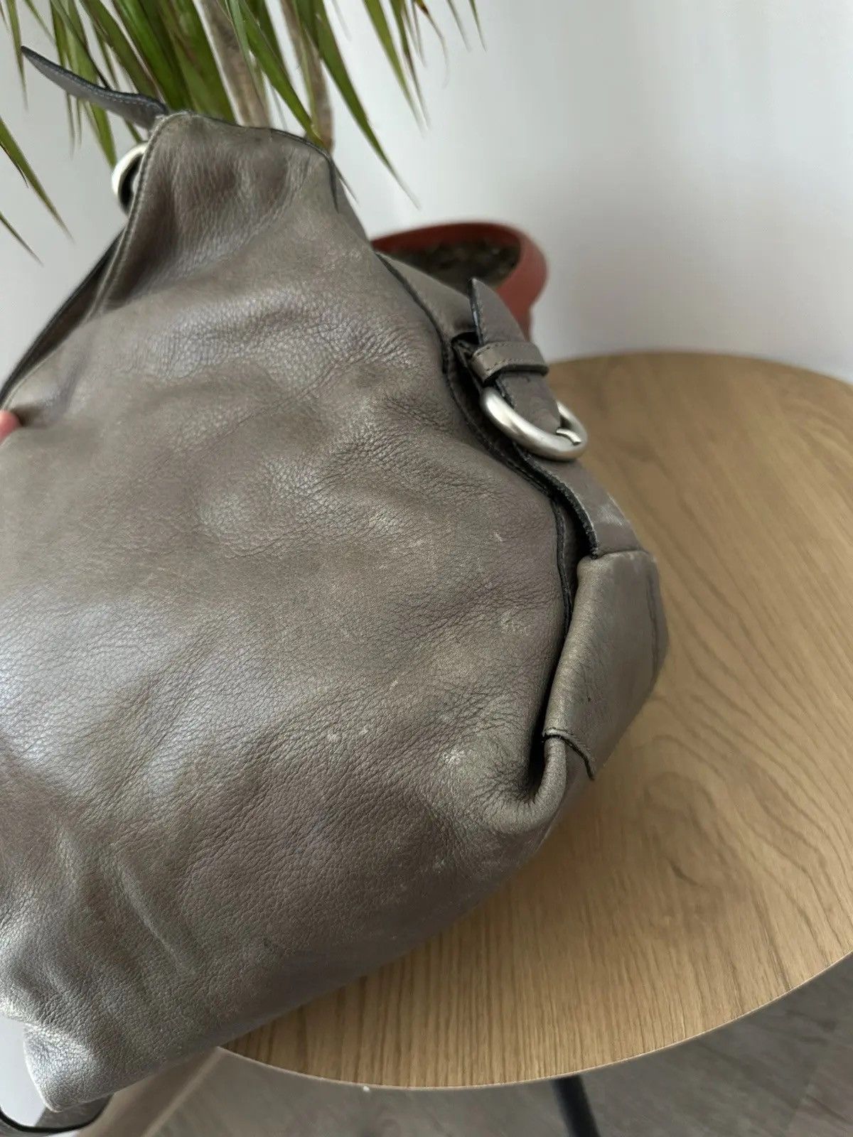 Diesel Vintage LUPO Women Brown Taupe Leather Distressed Handbag Size ONE SIZE - 11 Thumbnail