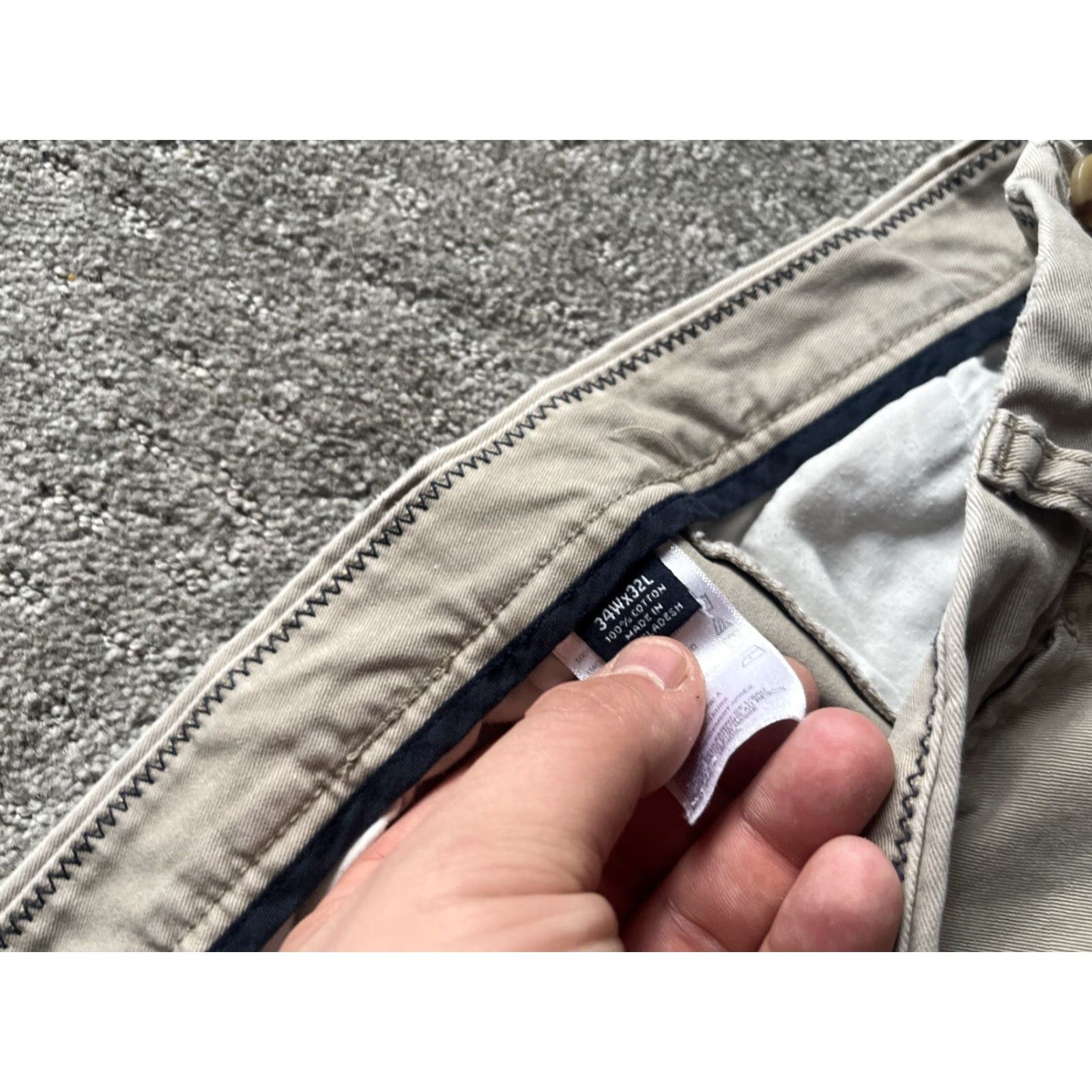 Nautica Nautica Chinos Pants 34x32 Flat Front Beige Solid Dress Casual Mens Size US 34 / EU 50 - 7 Thumbnail