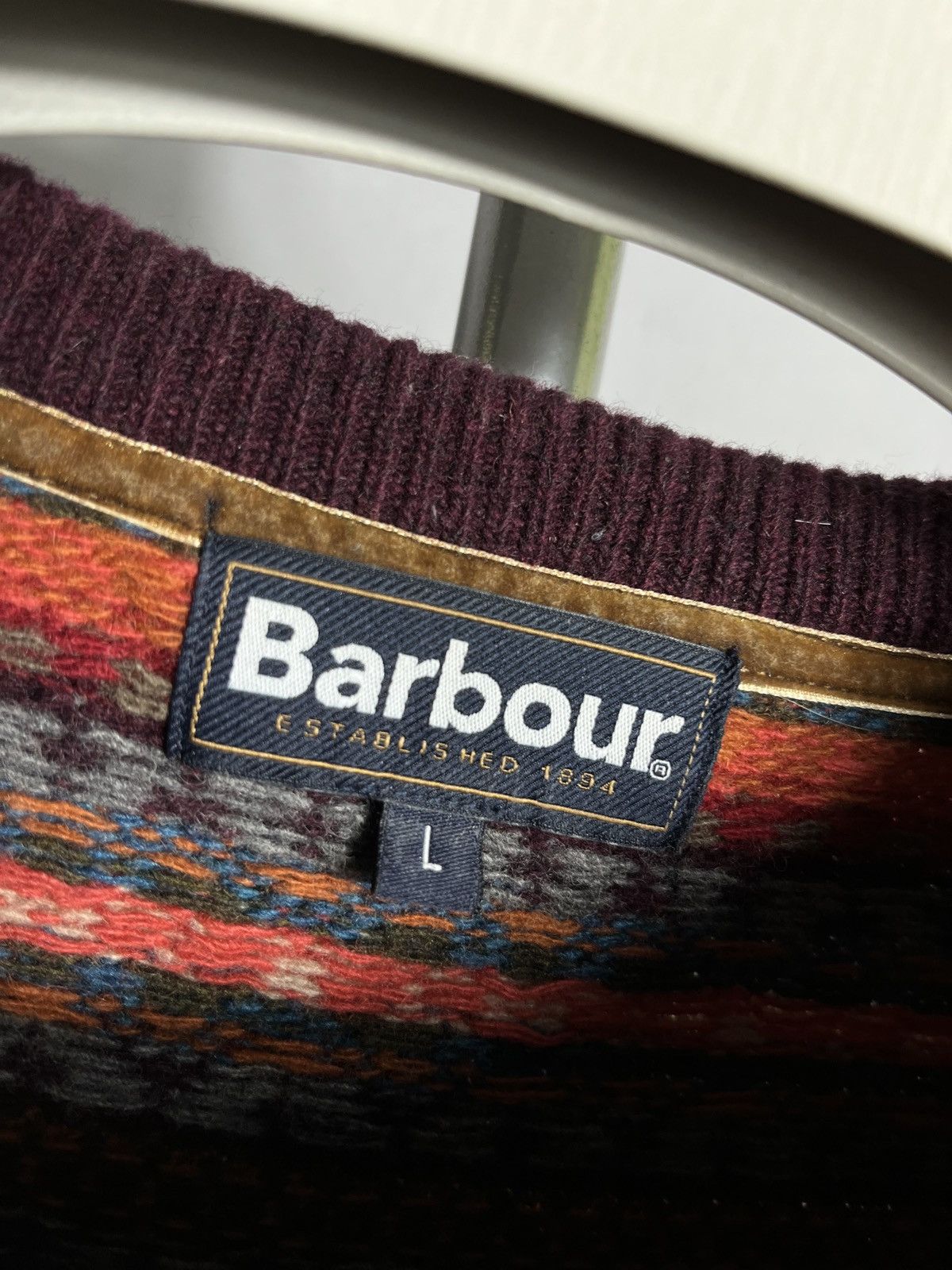 Barbour Men’s Barbour Martingale Crewneck Wool Sweater Knit Orange Size US L / EU 52-54 / 3 - 6 Thumbnail