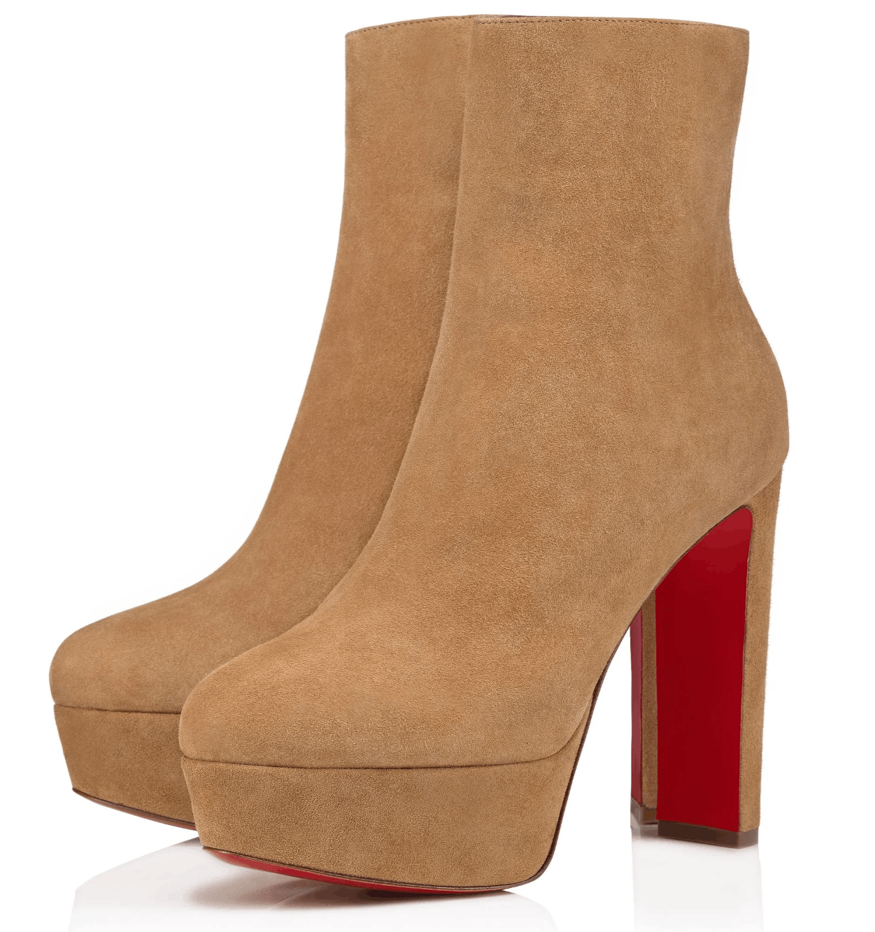 Christian Louboutin Loo Booty 130 Lionne Suede Platform Heel Ankle Boot 40 Size US 10 / IT 40 - 1 Thumbnail