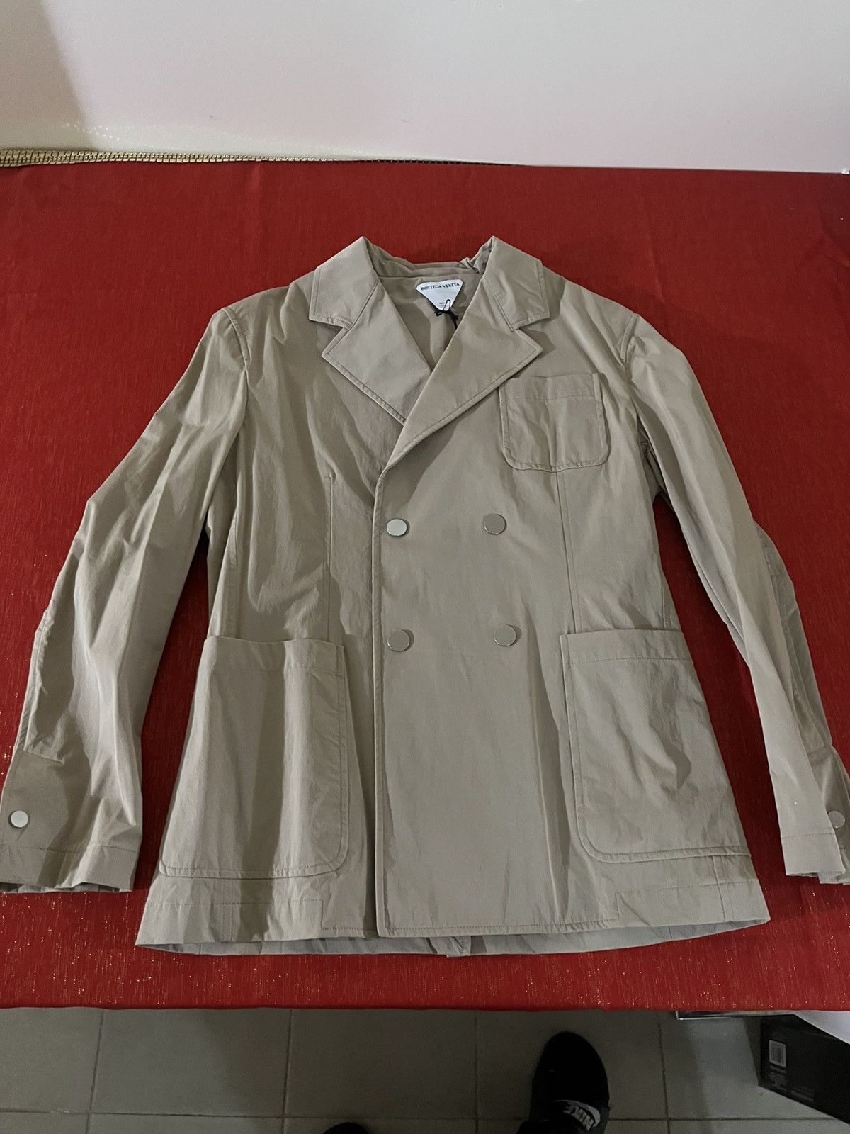 Bottega Veneta Men’s Double-Breasted Nylon Sport Coat Sz 48R EU(38R US) Size 38R - 13 Thumbnail