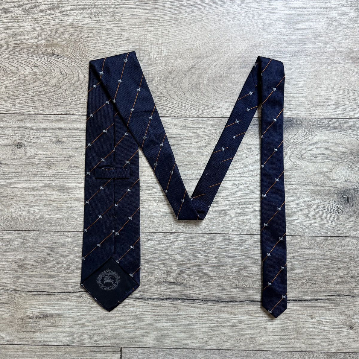Burberry Vintage Burberry Silk Neck Ties Navy Nova Check Monogram Size ONE SIZE - 5 Thumbnail