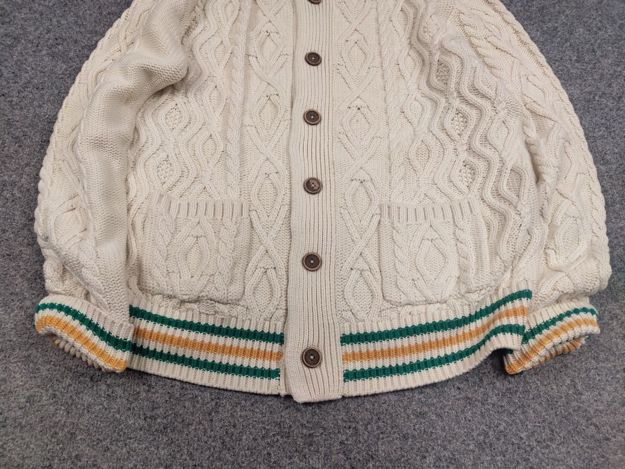 Creep Creep by Hiroshi Awai Design Beige Knit Bottom Cardigan Size US XL / EU 56 / 4 - 9 Thumbnail
