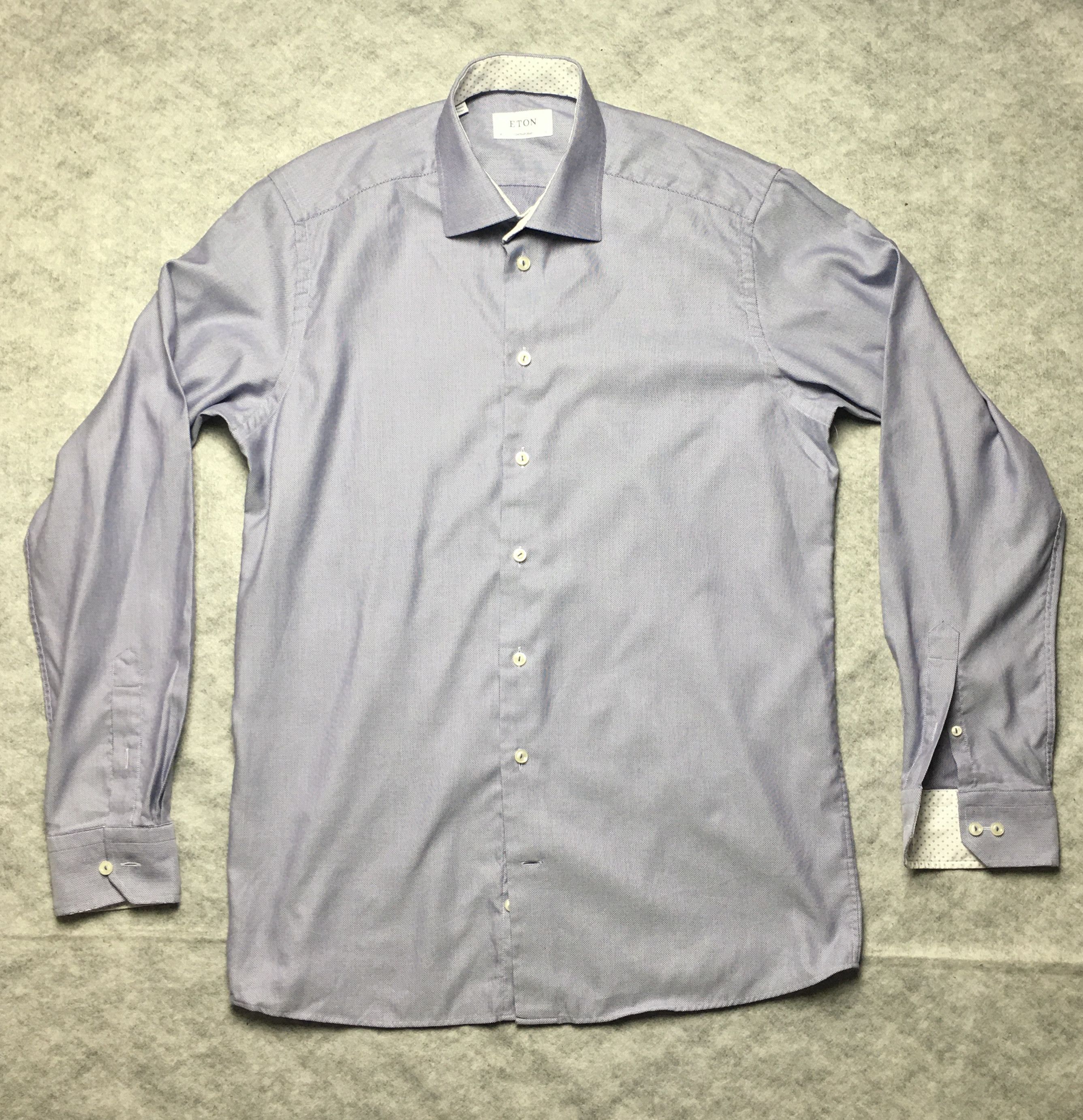 Eton ETON Long Sleeve Mens Blue Dress Shirt 41/16 Size 42S - 1 Thumbnail
